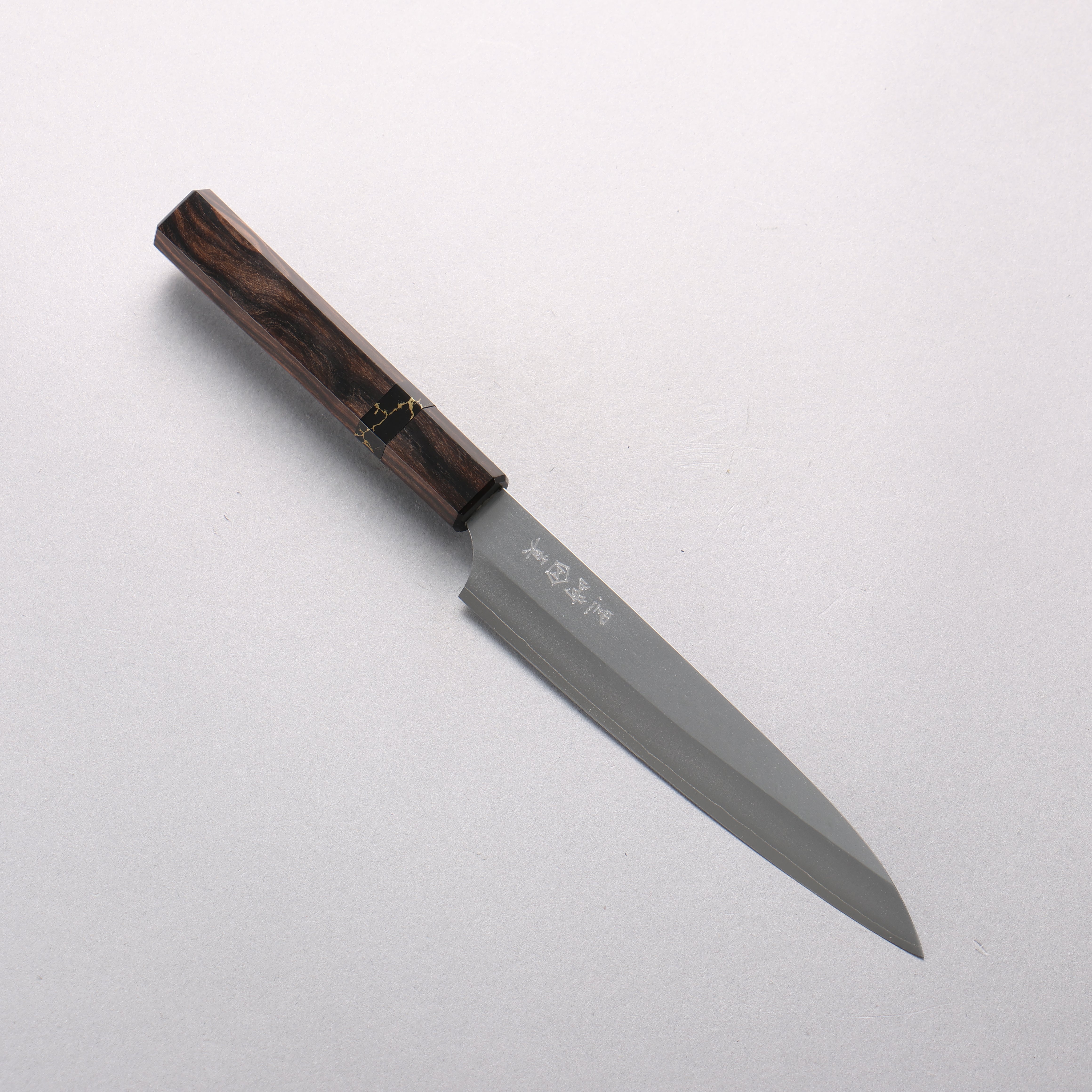 Makoto Kurosaki VG7 Nashiji Petty-Utility 150mm Ebony Wood & Black Turquoise Ring Handle - Seisuke Knife
