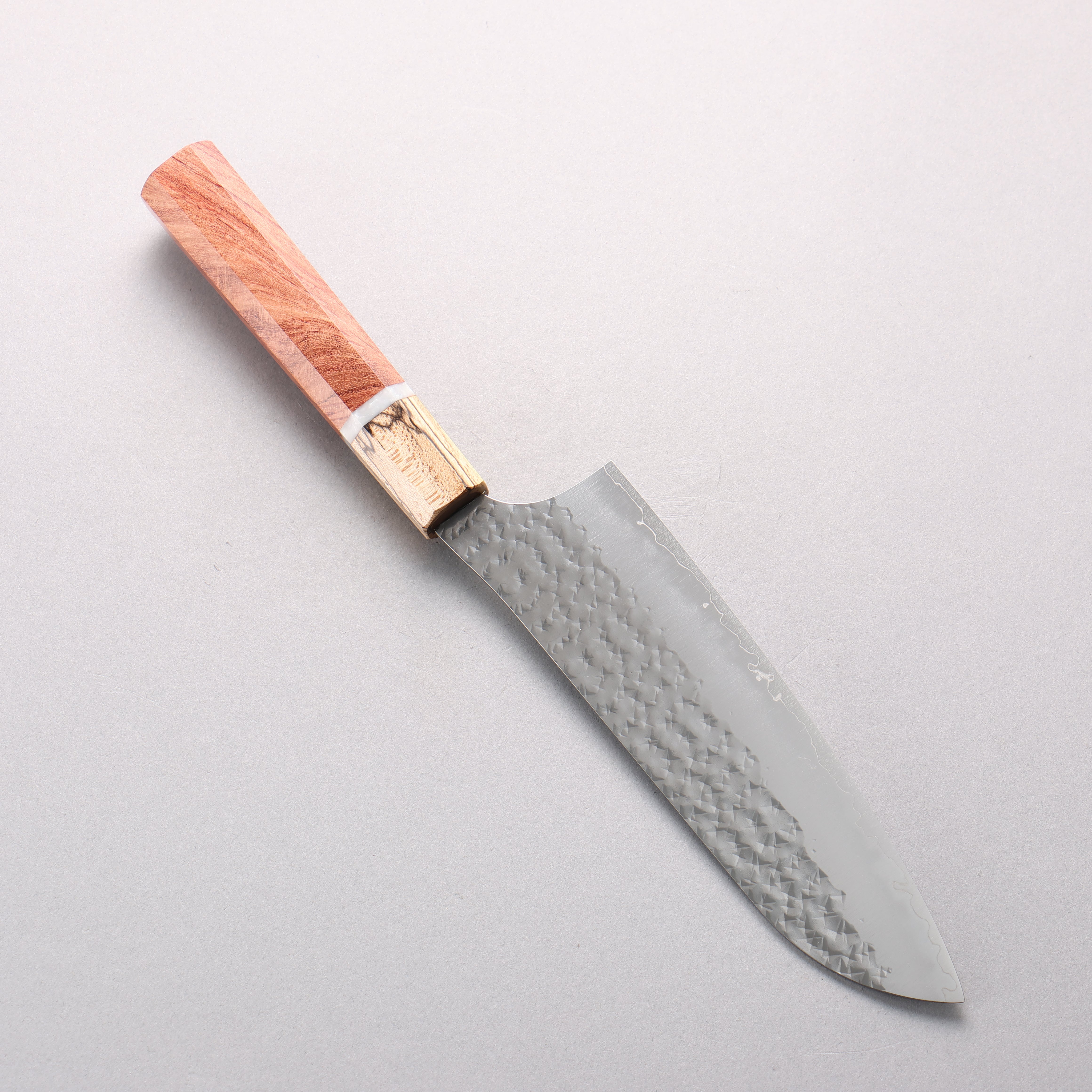 Yu Kurosaki Senko Ryu SG2 Hammered Santoku 170mm Brazilwood with white ring (ferrule: Chinese Quince) Handle - Seisuke Knife