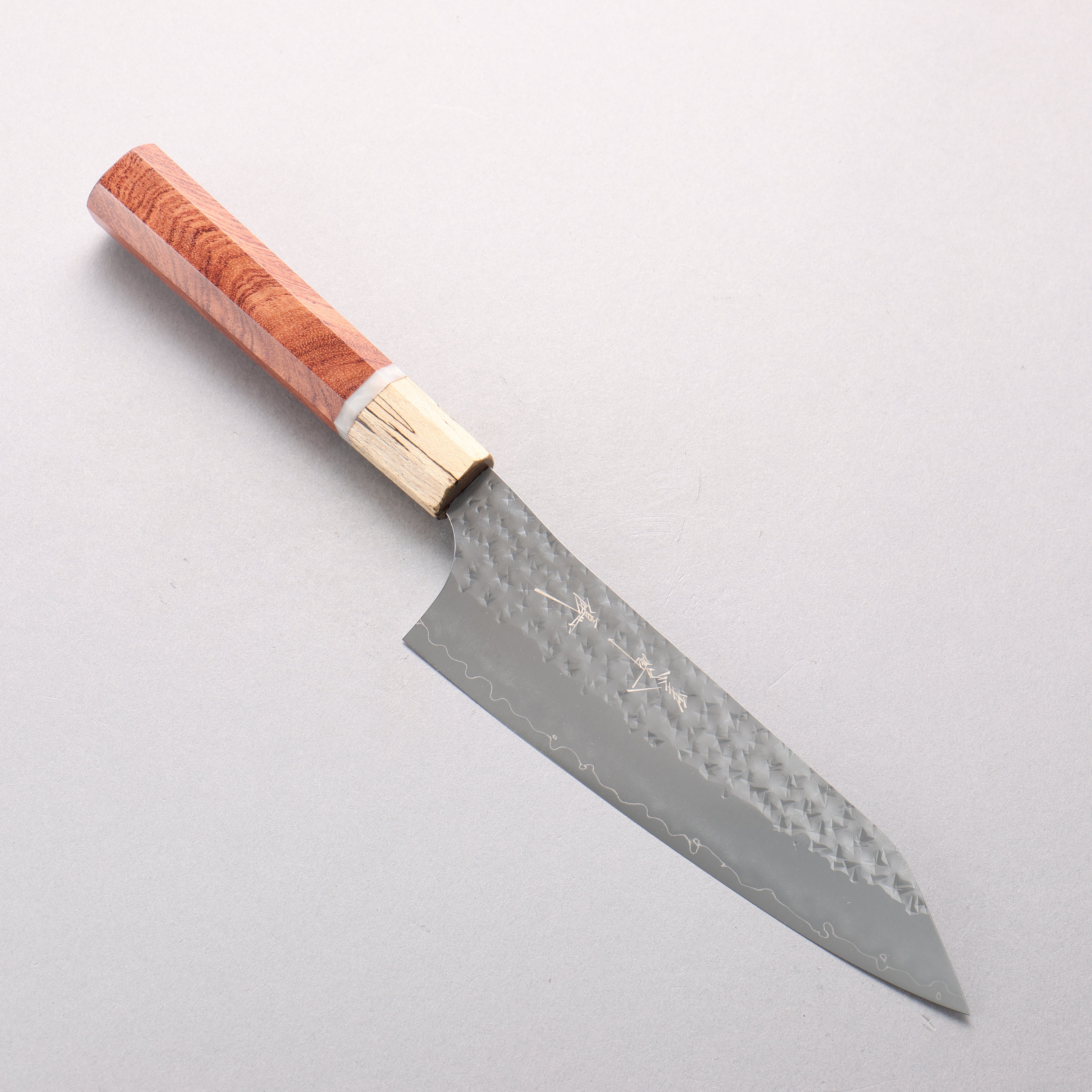 Yu Kurosaki Senko Ei SG2 Hammered Bunka 170mm Brazilwood with white ring (ferrule: Chinese Quince) Handle - Seisuke Knife
