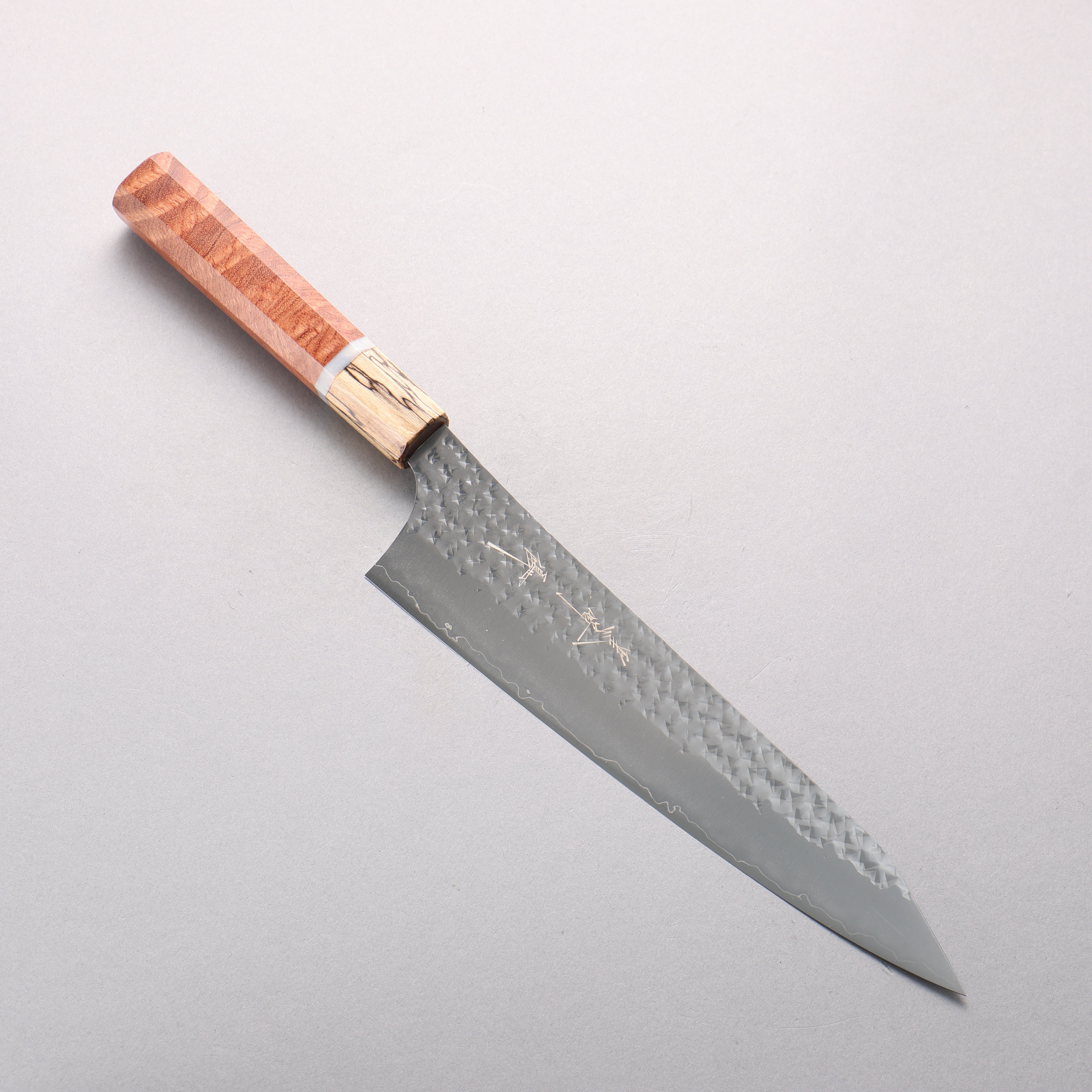 Yu Kurosaki Senko Ei SG2 Hammered Gyuto 210mm Brazilwood with white ring (ferrule: Chinese Quince) Handle - Seisuke Knife