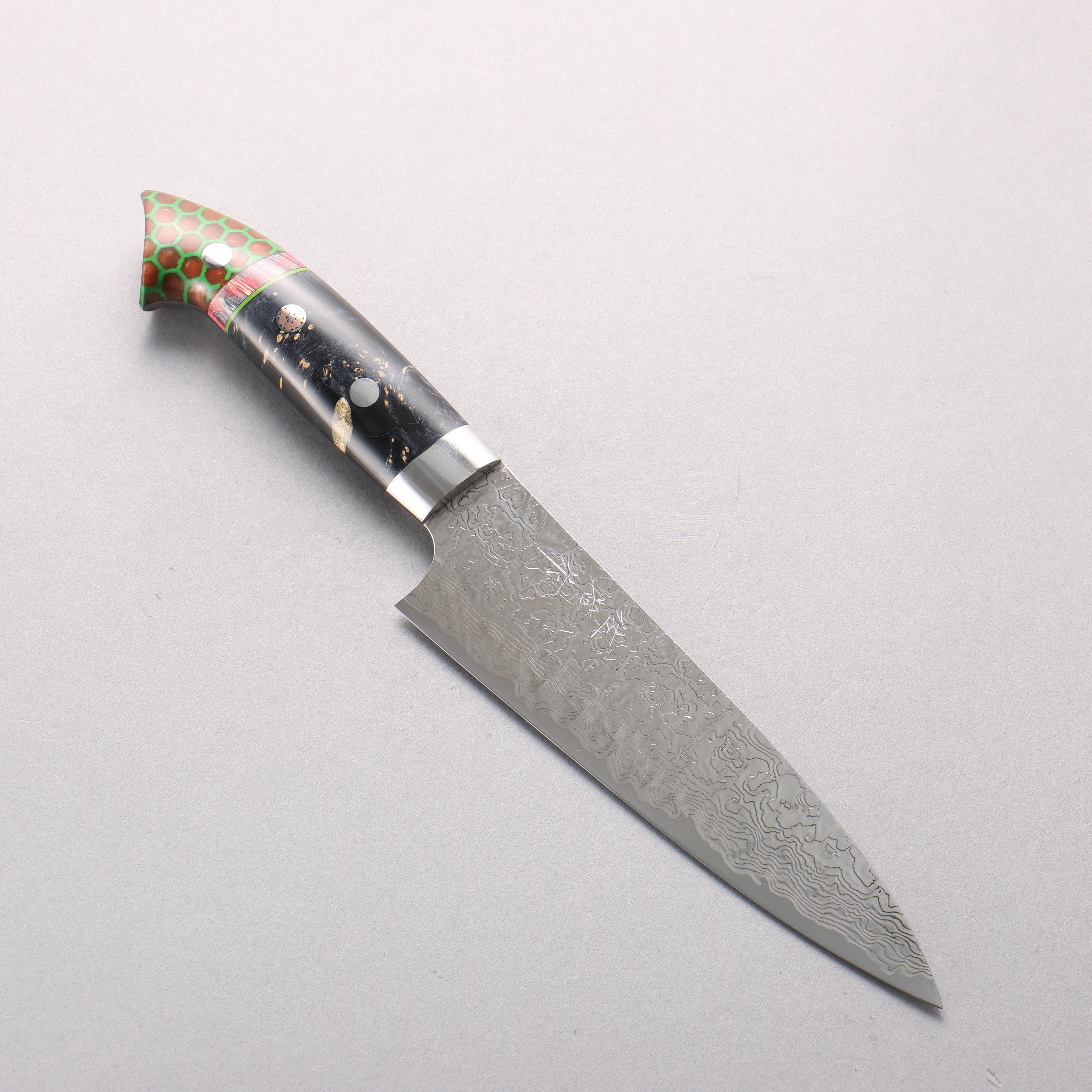 Takeshi Saji SG2 Diamond Finish Damascus Petty-Utility 150mm Combo New Nomura-Style Handle - Seisuke Knife