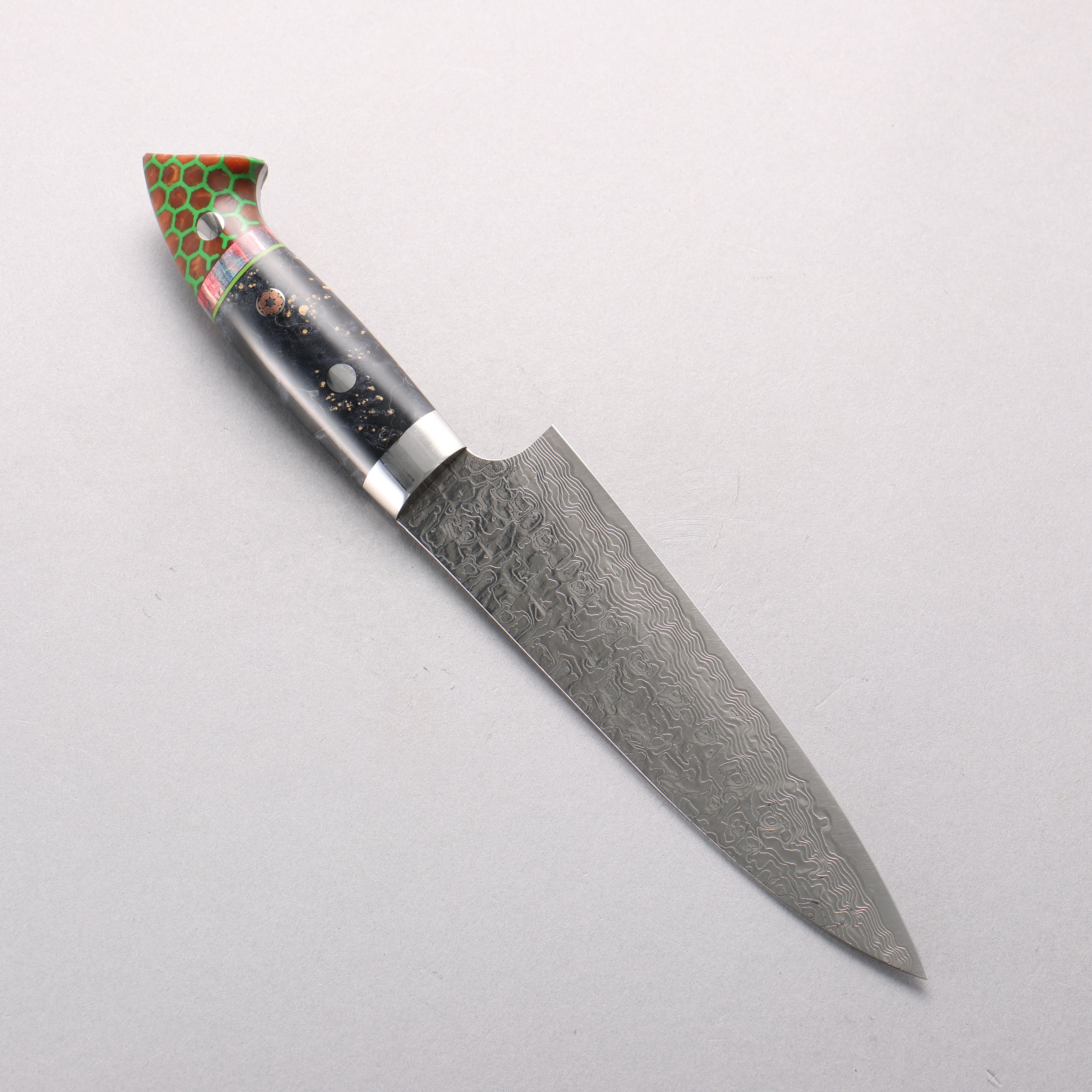Takeshi Saji SG2 Diamond Finish Damascus Petty-Utility 150mm Combo New Nomura-Style Handle - Seisuke Knife