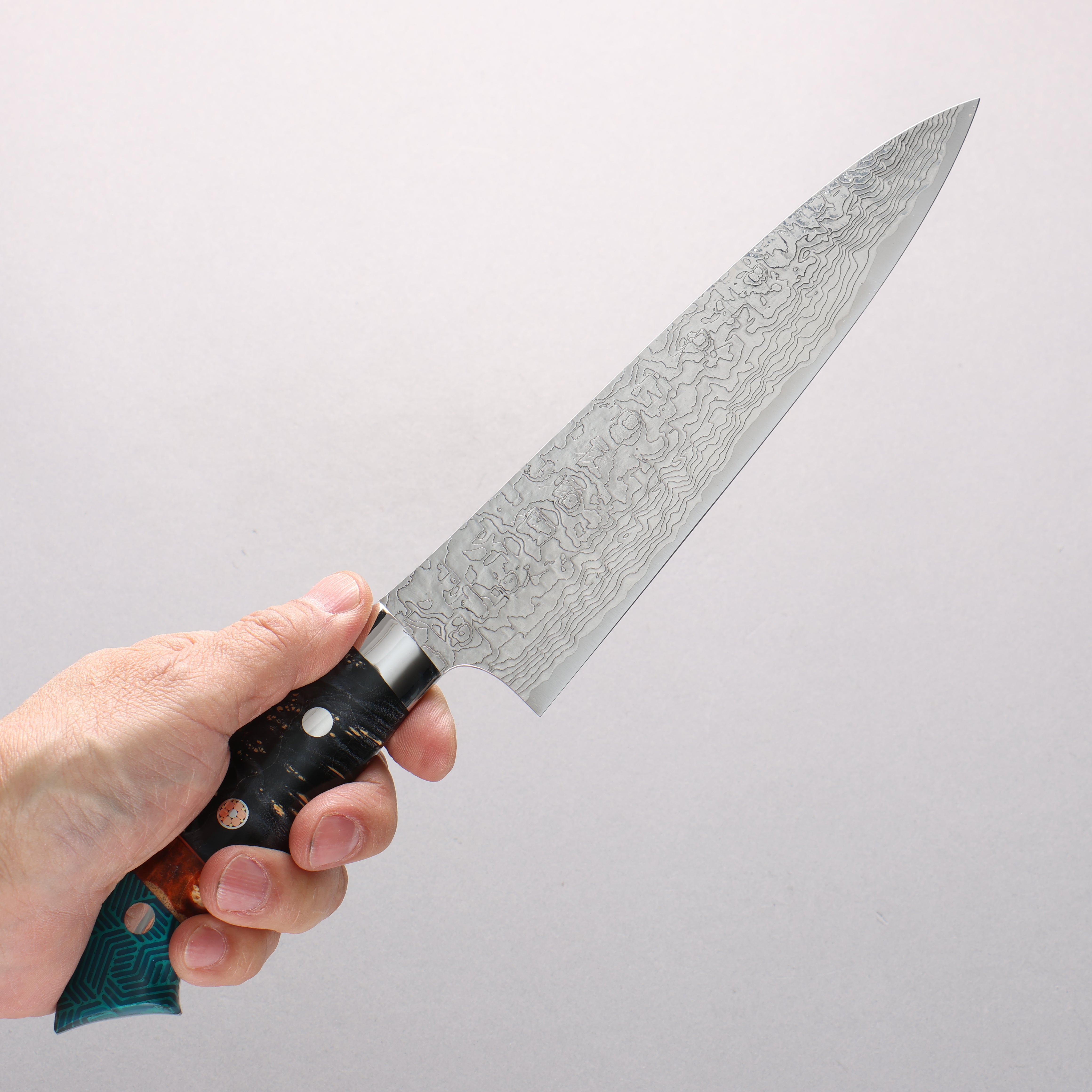 Takeshi Saji New Nomura Style SG2 Diamond Finish Damascus Gyuto 180mm Combination of materials (various colors) Handle - Seisuke Knife