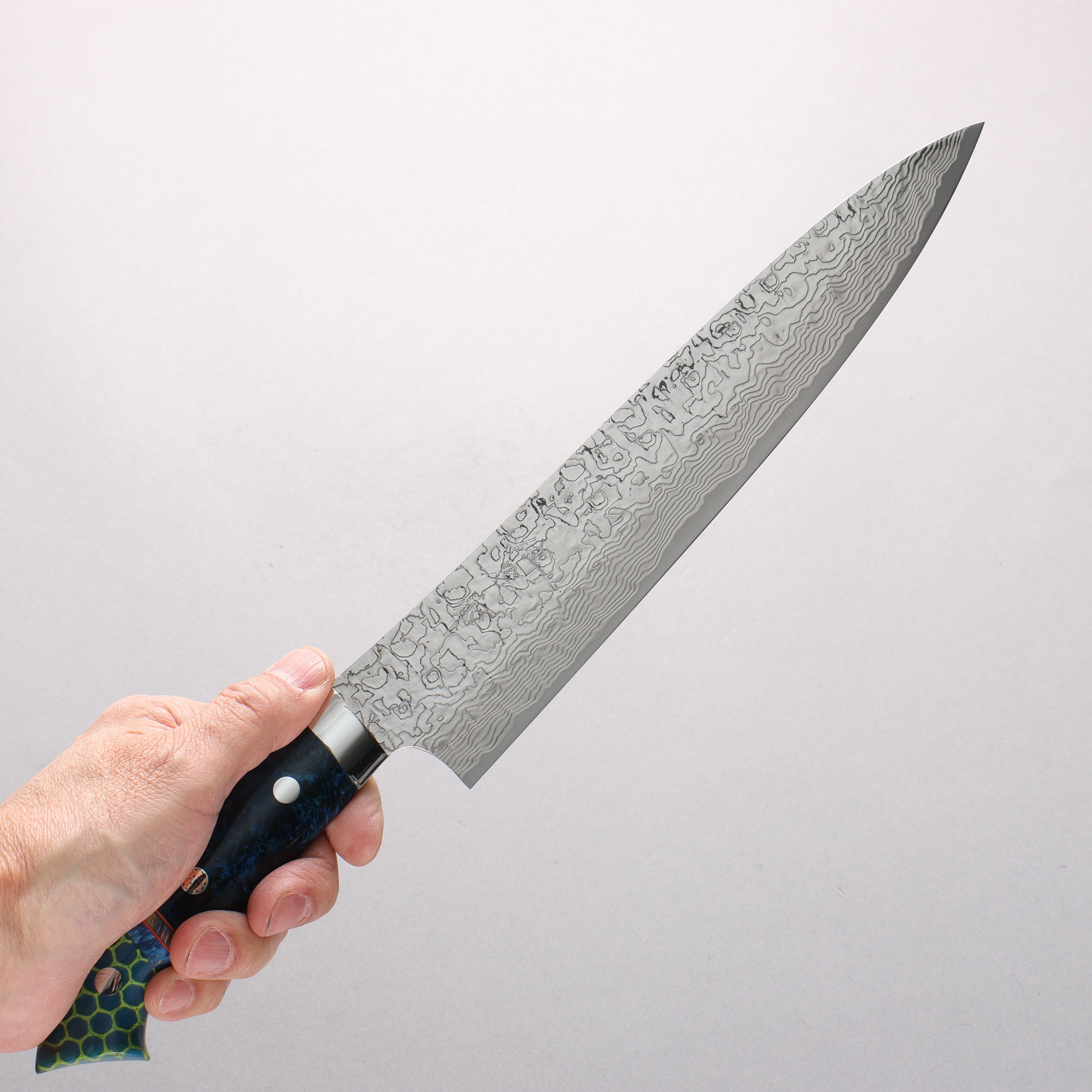 Takeshi Saji New Nomura Style SG2 Diamond Finish Damascus Sujihiki 240mm Combination of materials (various colors) Handle - Seisuke Knife