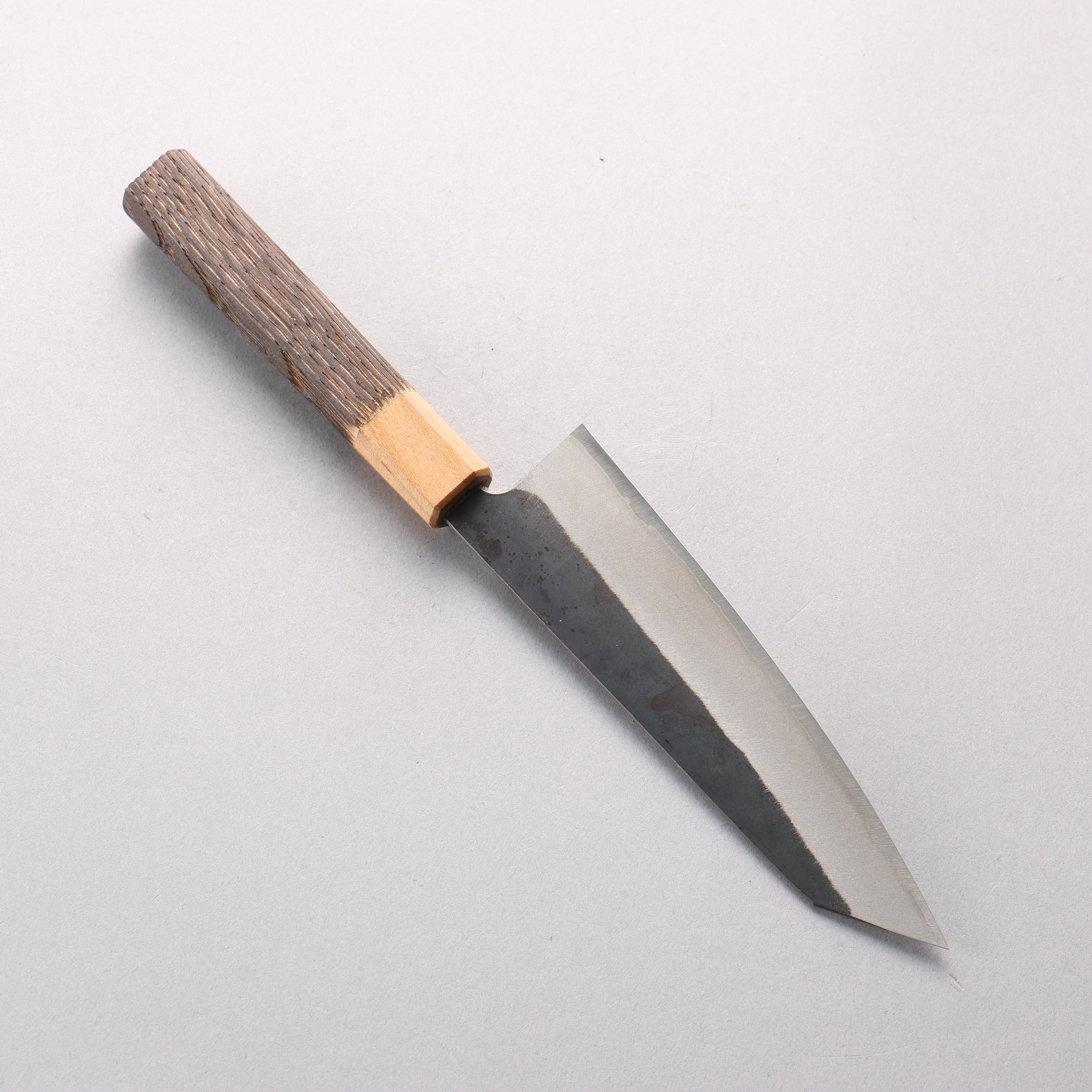 Seisuke Blue Steel No.2 Kurouchi Small Bunka 150mm Burnt Chestnut & Cherry Wood Handle - Seisuke Knife