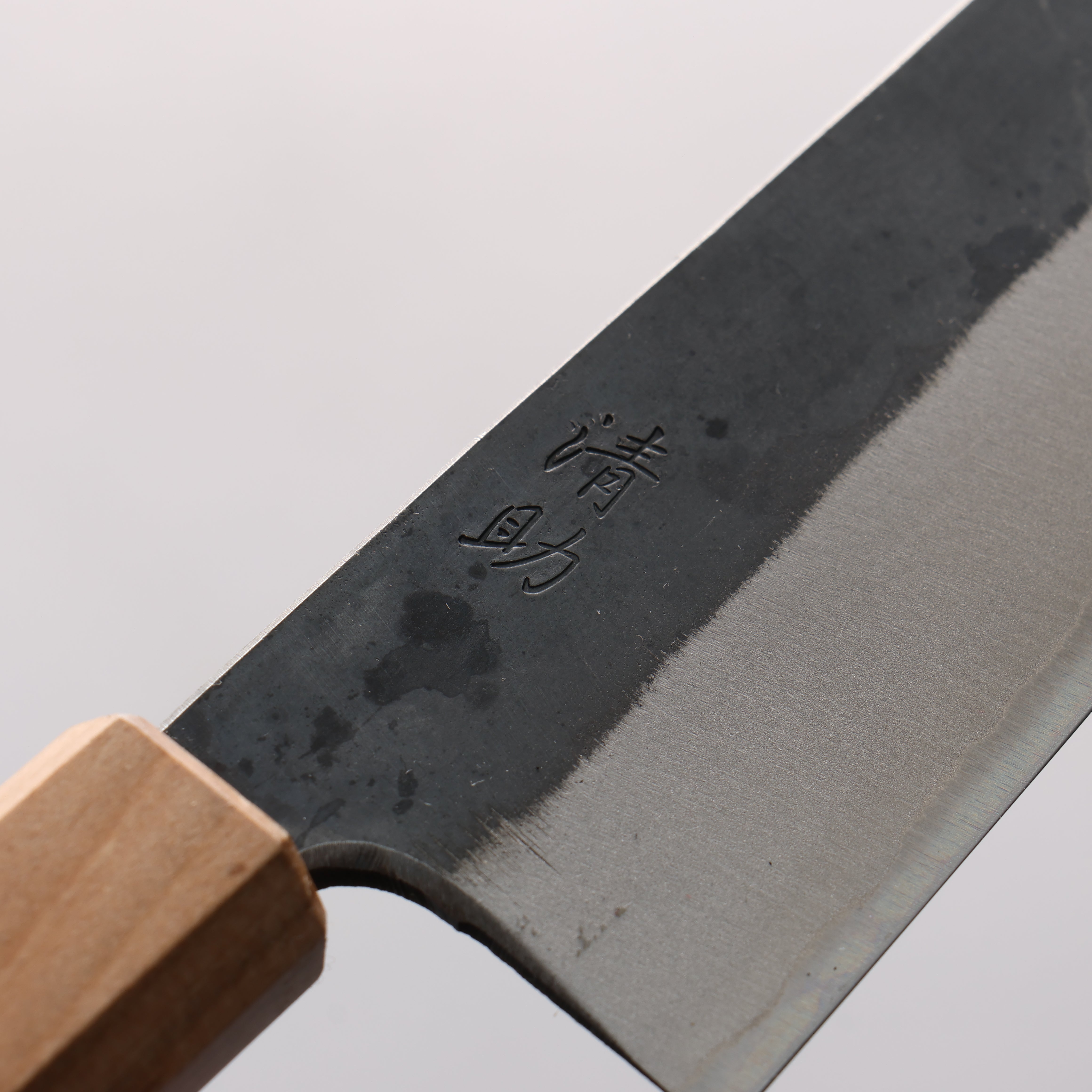 Seisuke Blue Steel No.2 Kurouchi Small Bunka 150mm Burnt Chestnut & Cherry Wood Handle - Seisuke Knife