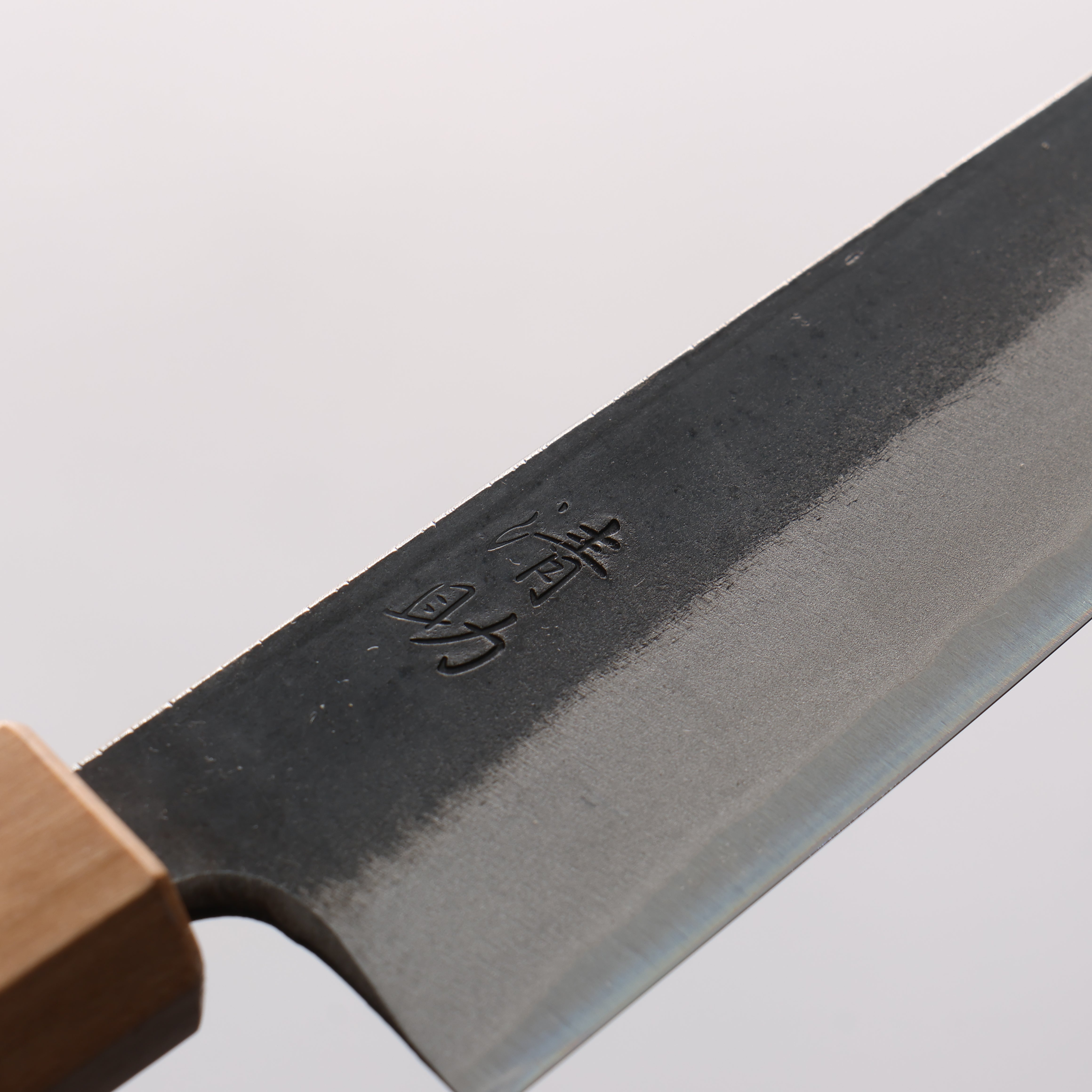 Seisuke Blue Steel No.2 Kurouchi Kiritsuke Petty-Utility 120mm Burnt Chestnut & Cherry Wood Handle - Seisuke Knife