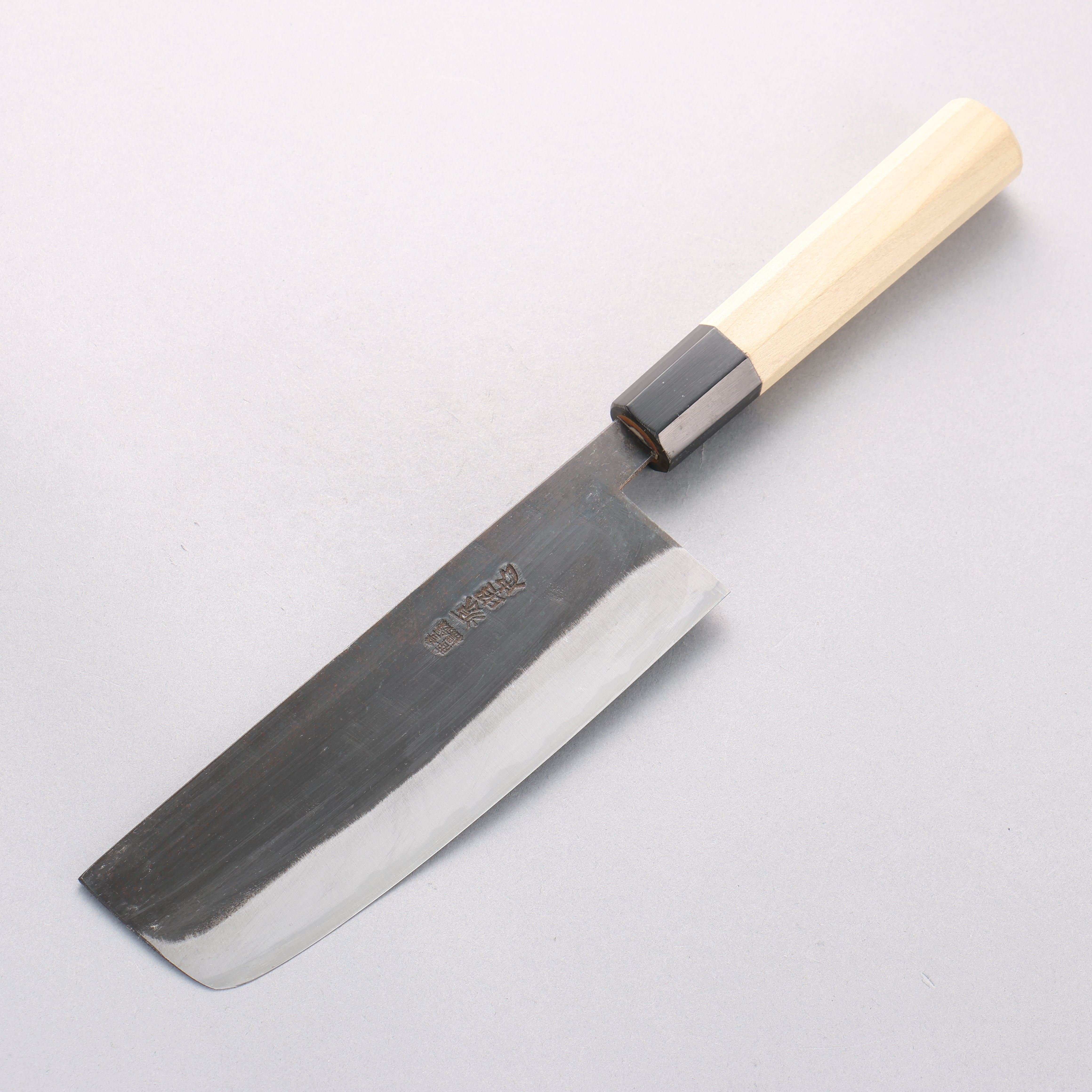 Minamoto Akitada White Steel No.2 Kurouchi Nakiri 165mm Magnolia Handle - Seisuke Knife