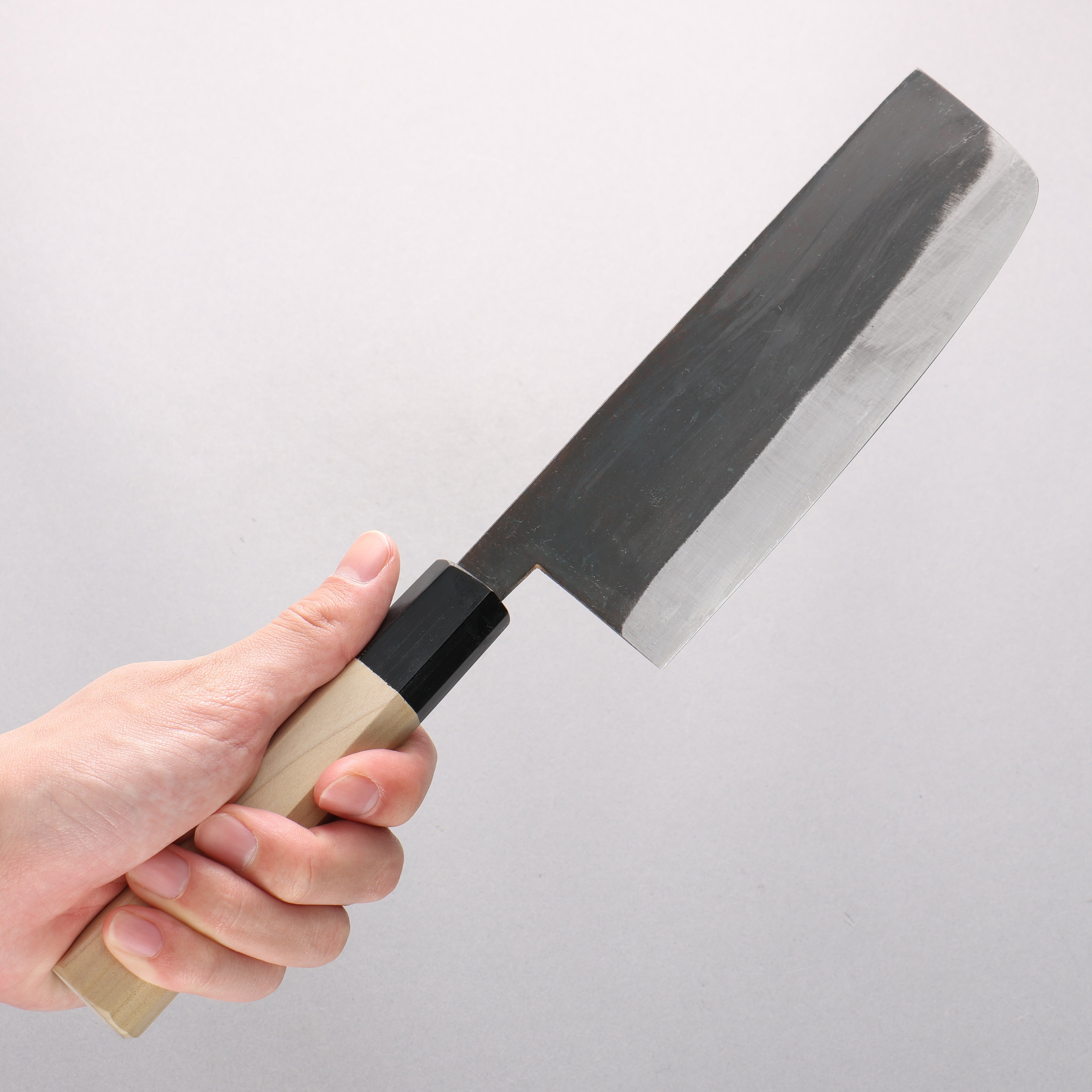 Minamoto Akitada White Steel No.2 Kurouchi Nakiri 165mm Magnolia Handle - Seisuke Knife