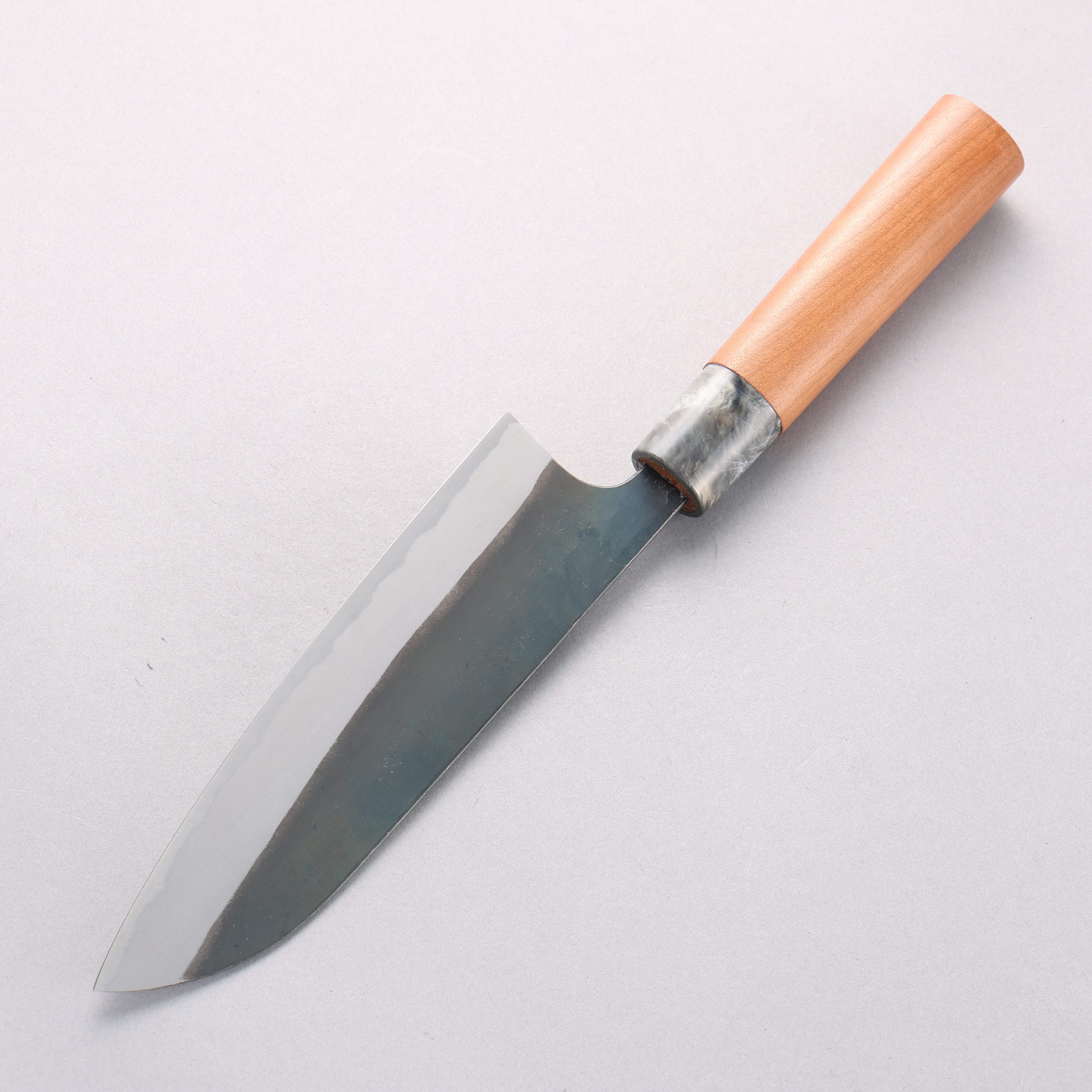 Masakage Mizu Blue Steel No.2 Black Finished Santoku 165mm with American Cherry Handle - Seisuke Knife