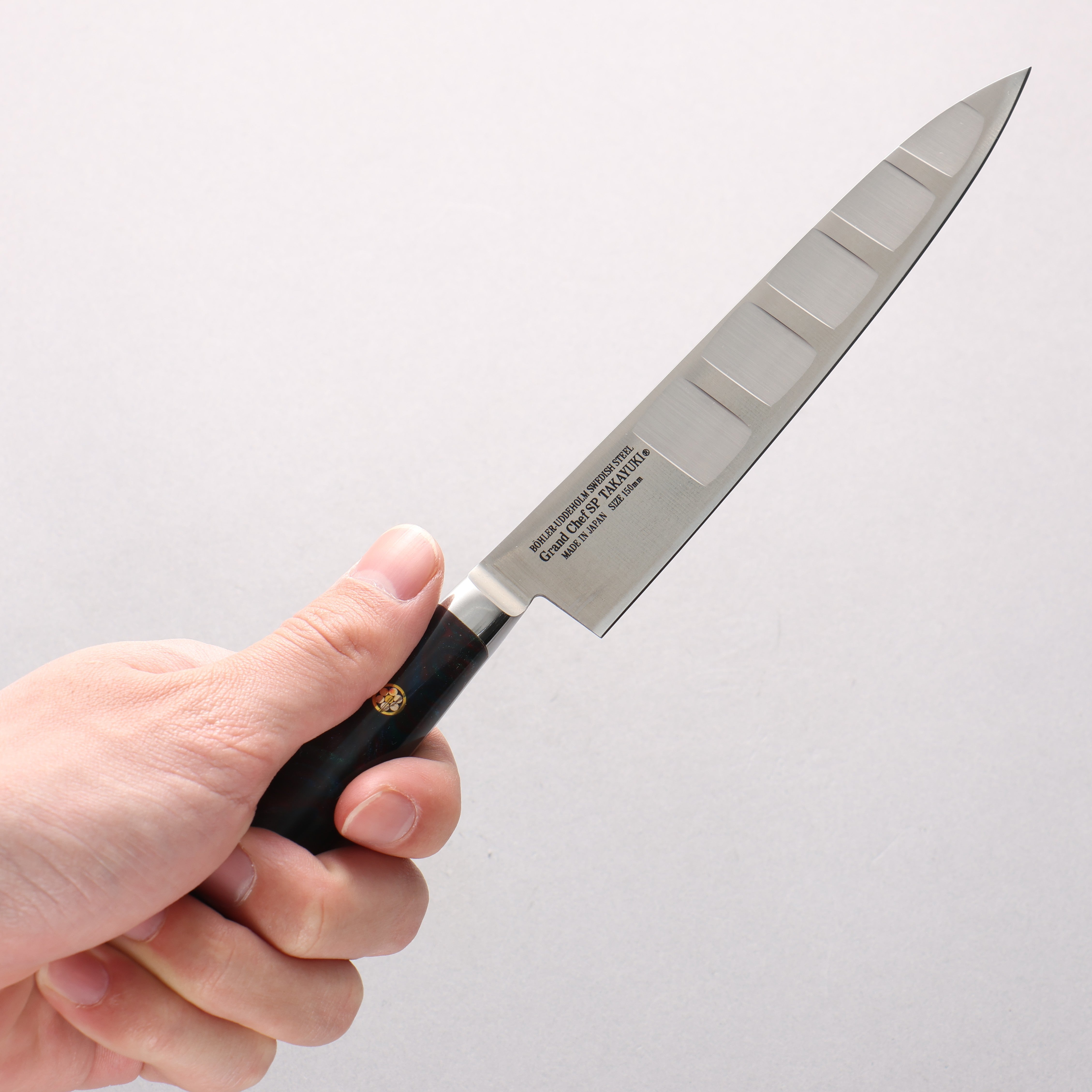 Sakai Takayuki Grand Chef SP Uddeholm Swedish stain-resistant steel Petty-Utility Salmon 150mm SP Type III (Galaxy) Handle - Seisuke Knife