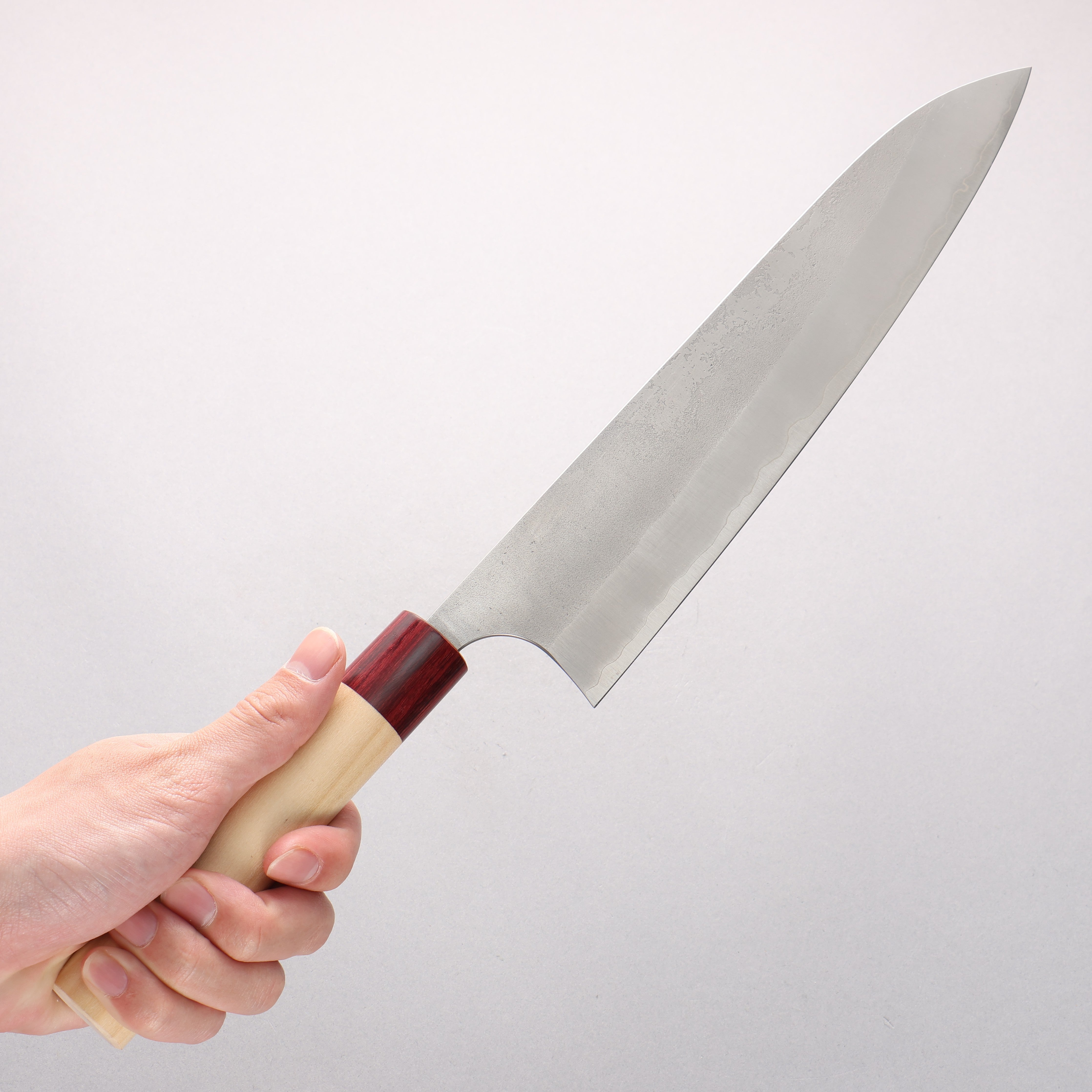 Masakage Yuki White Steel No.2 Nashiji Gyuto 240mm Magnolia Handle - Seisuke Knife