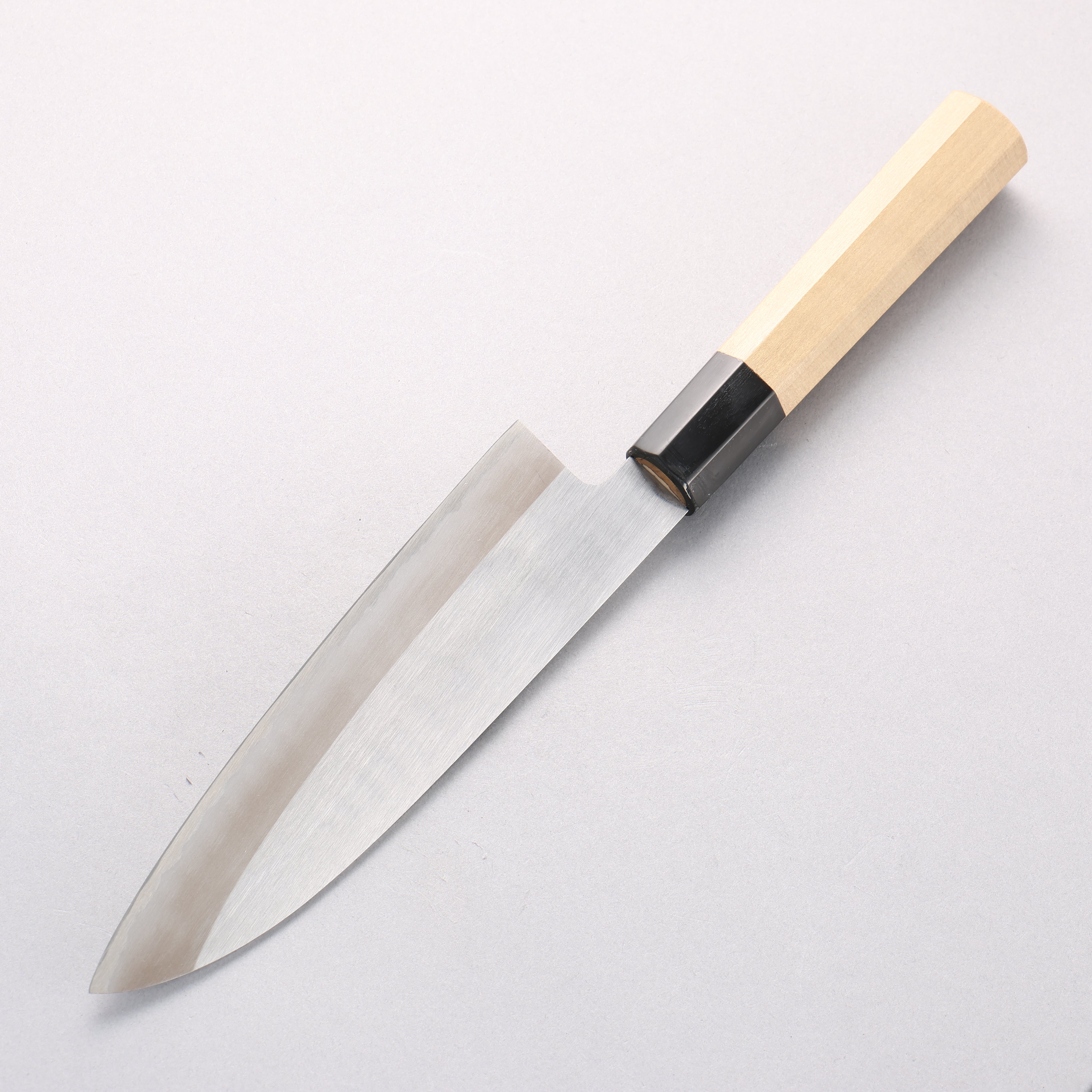 Minamoto Akitada White Steel No.2 Kasumitogi Santoku 180mm Magnolia Handle - Seisuke Knife