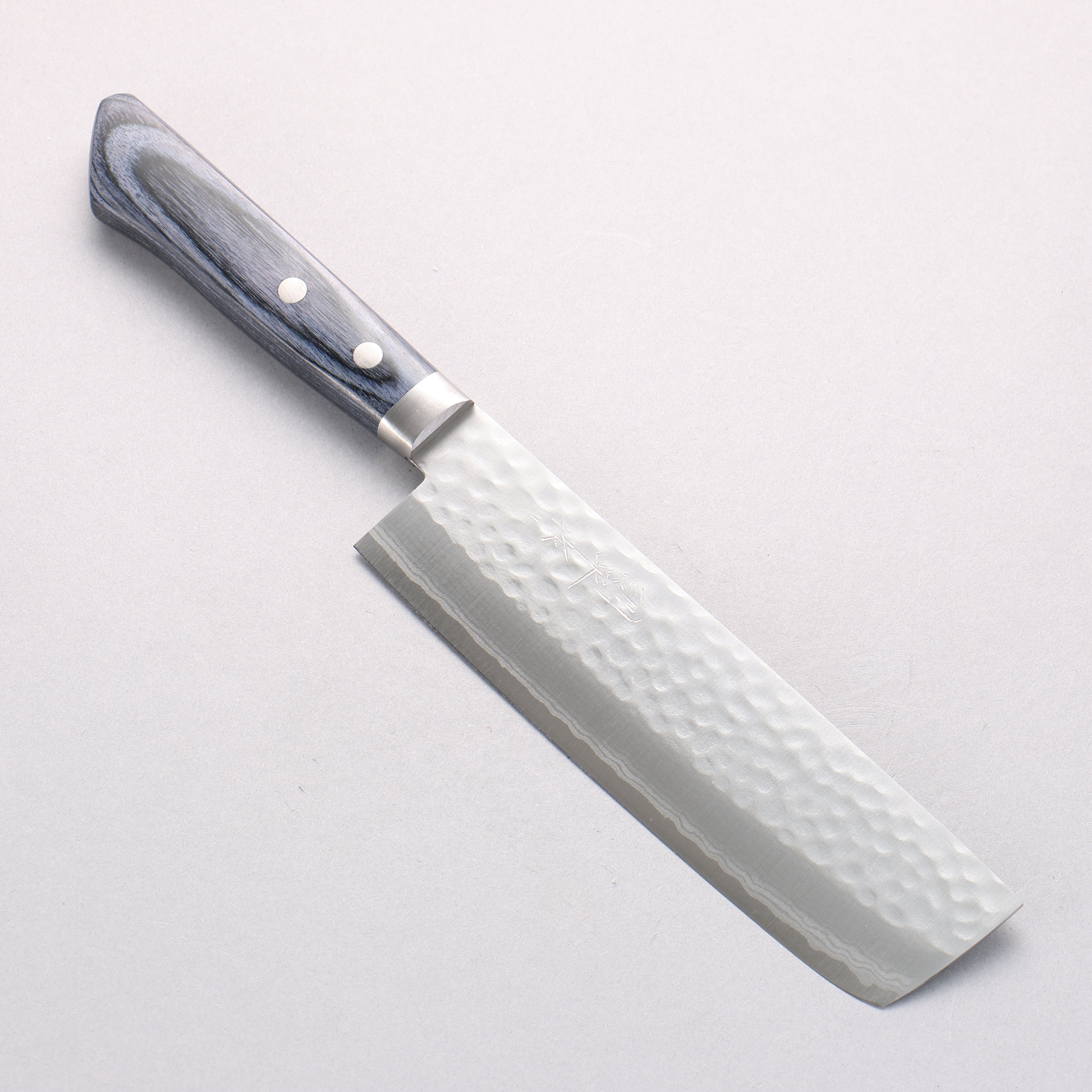 Kunihira Kokuryu VG10 Hammered Damascus Usuba 165mm Navy Blue Pakkawood Handle - Seisuke Knife