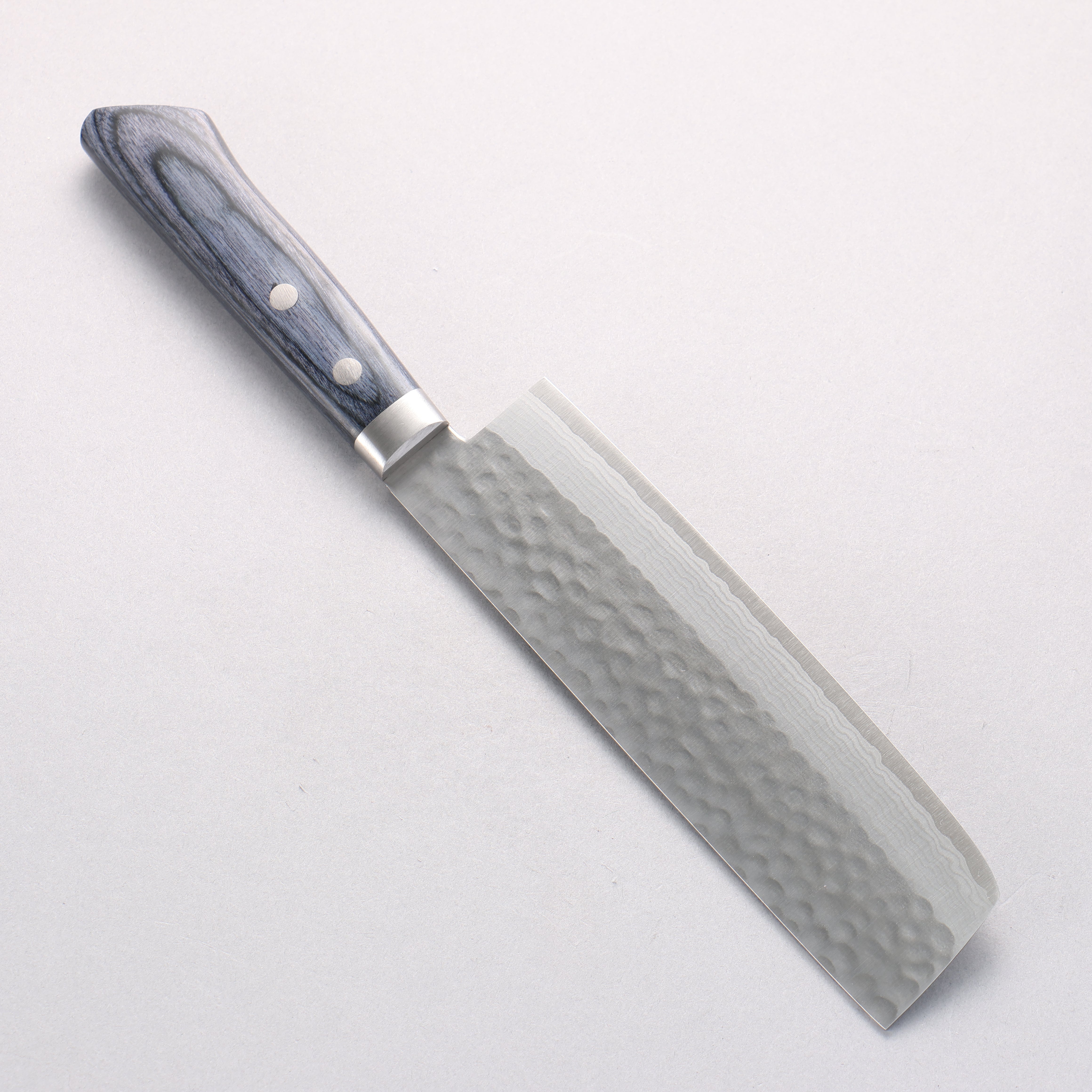 Kunihira Kokuryu VG10 Hammered Damascus Usuba 165mm Navy Blue Pakkawood Handle - Seisuke Knife