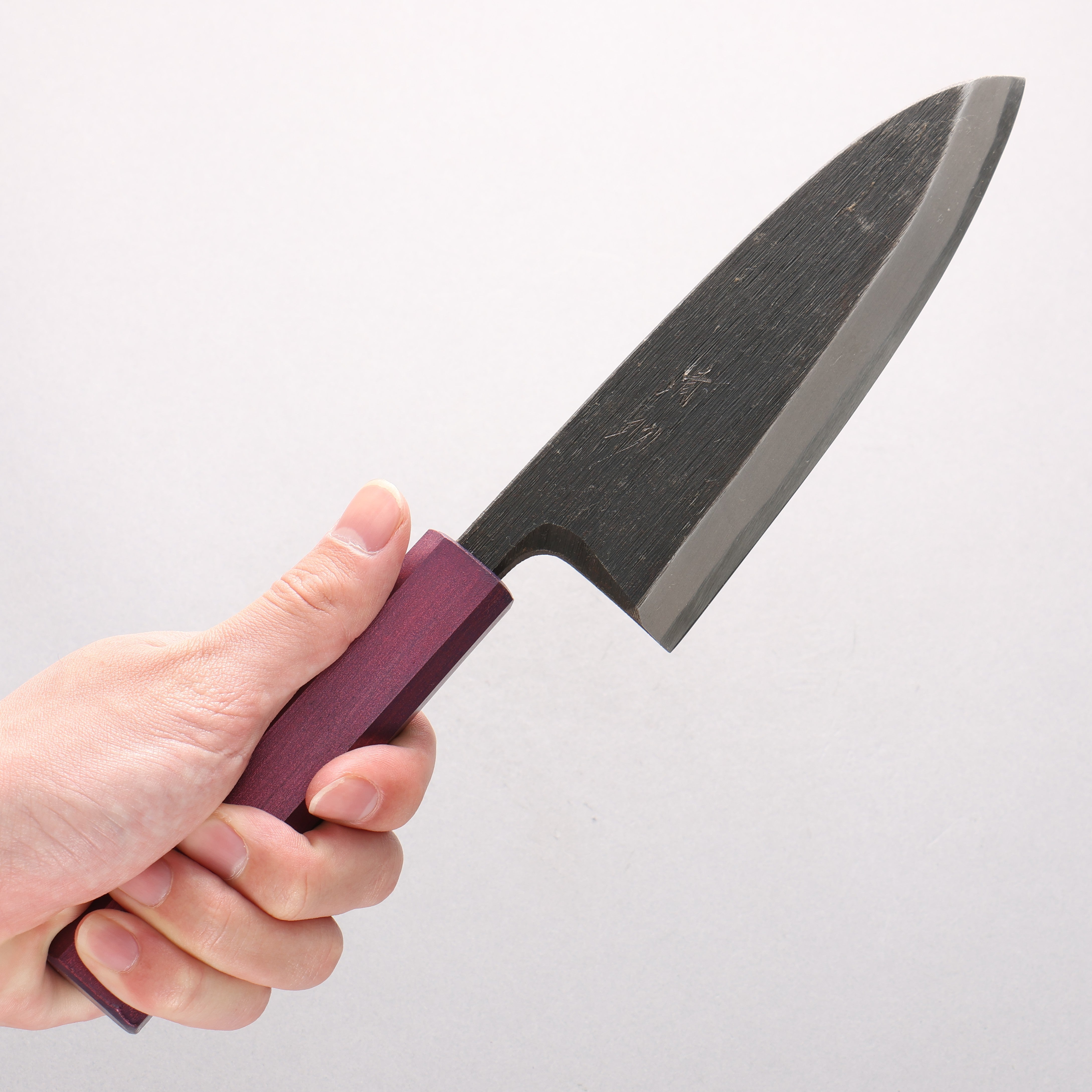 Seisuke White Steel No.2 Kurouchi Deba 150mm Purple Lacquered Handle - Seisuke Knife