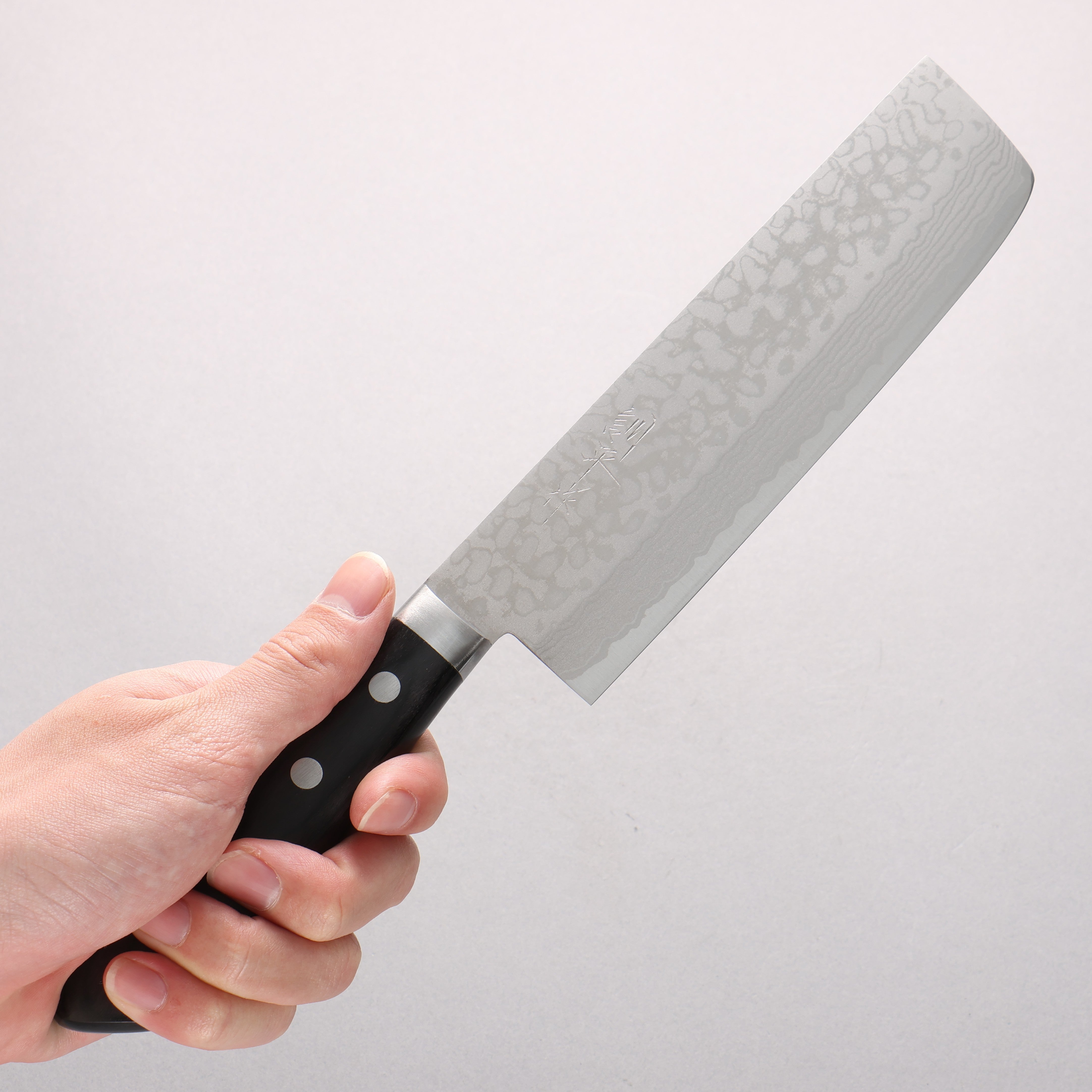 Kunihira Sairyu VG10 Damascus Usuba 165mm Black Pakkawood Handle - Seisuke Knife