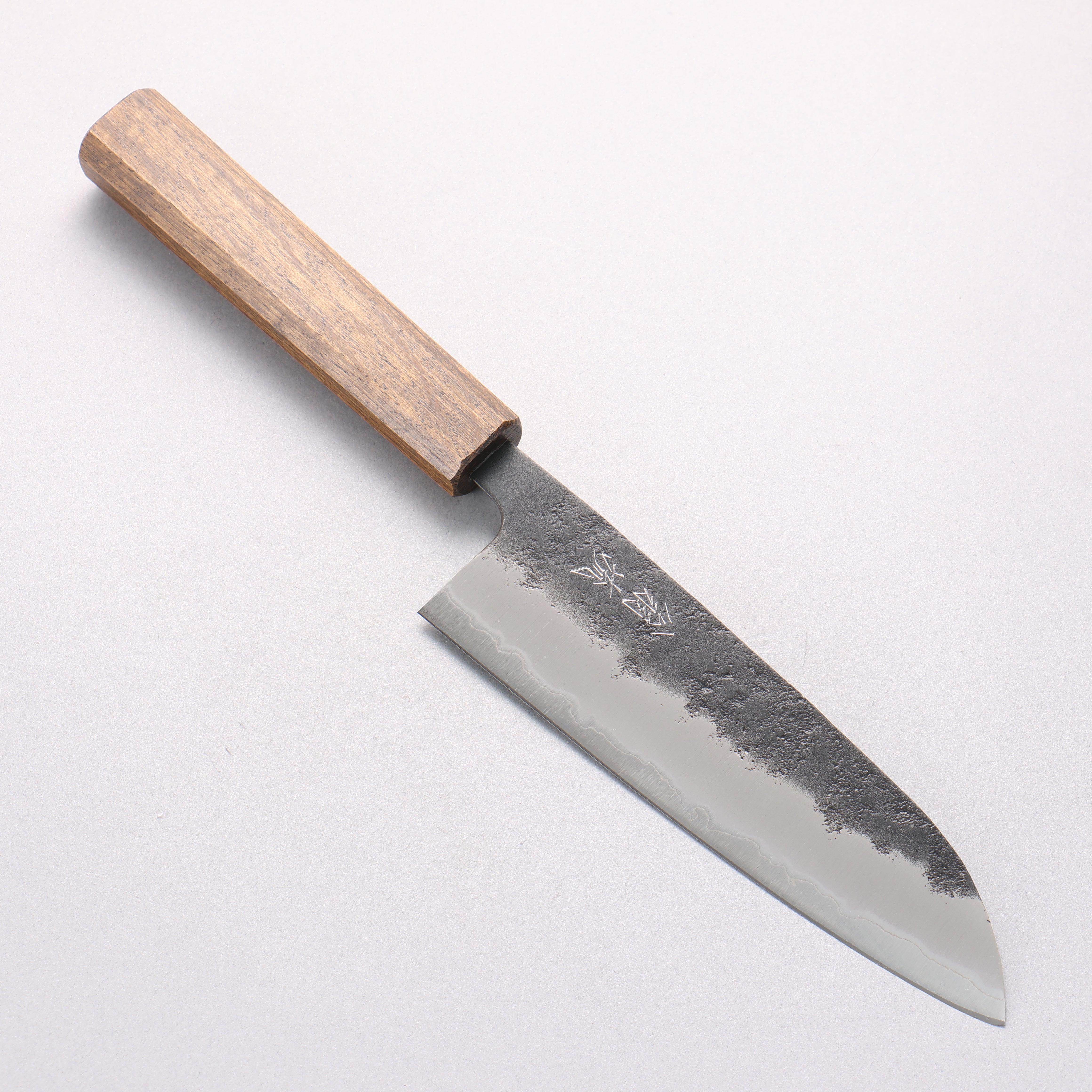 Oul Blue Super Black Nashiji Santoku 165mm Oak Handle - Seisuke Knife
