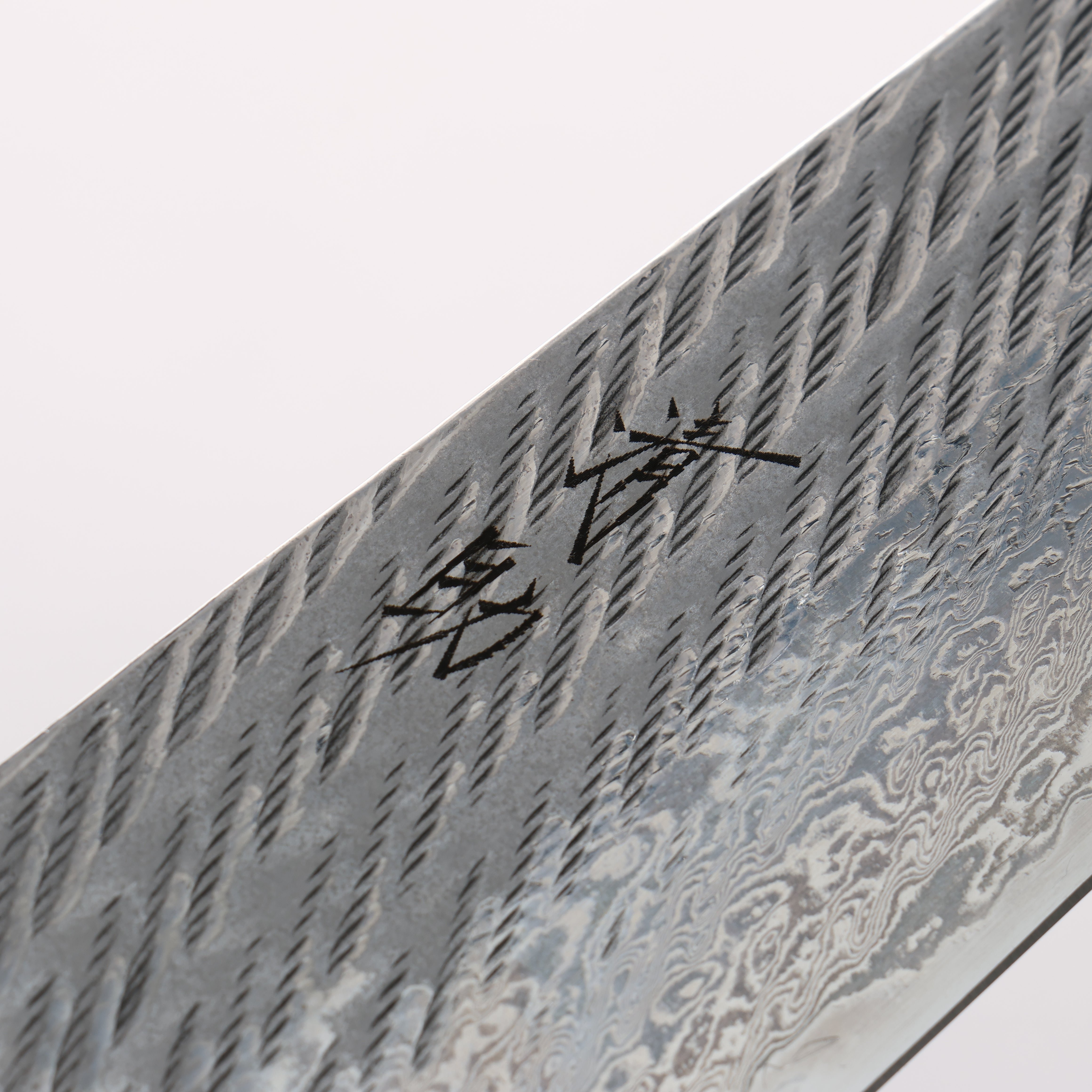 Seisuke AUS10 Hammered Damascus Rope Pattern Gyuto 210mm Burnt Oak Handle - Seisuke Knife