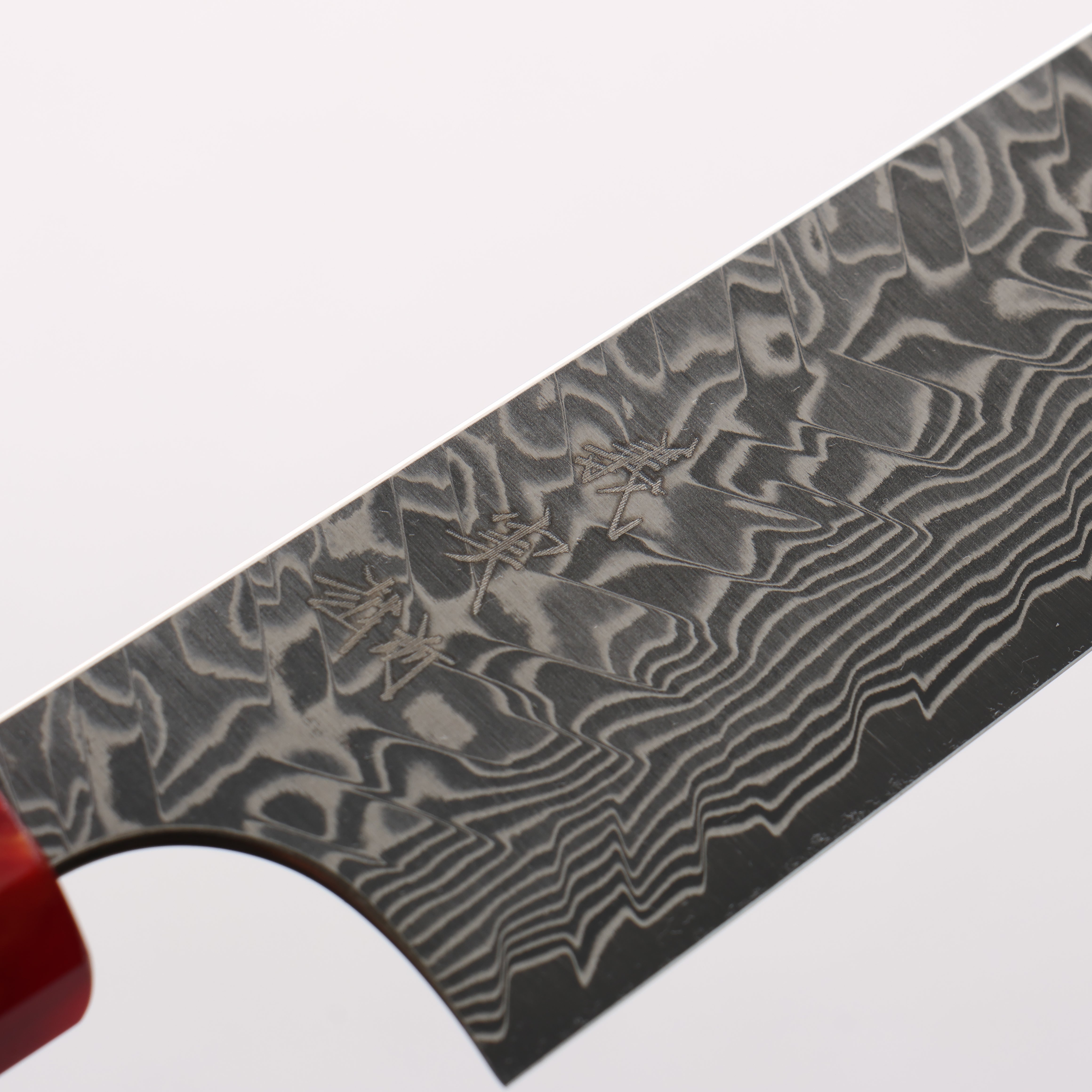 Yoshimi Kato SG2 Black Damascus Small Bunka 130mm Ebony Wood & Red Resin Handle - Seisuke Knife