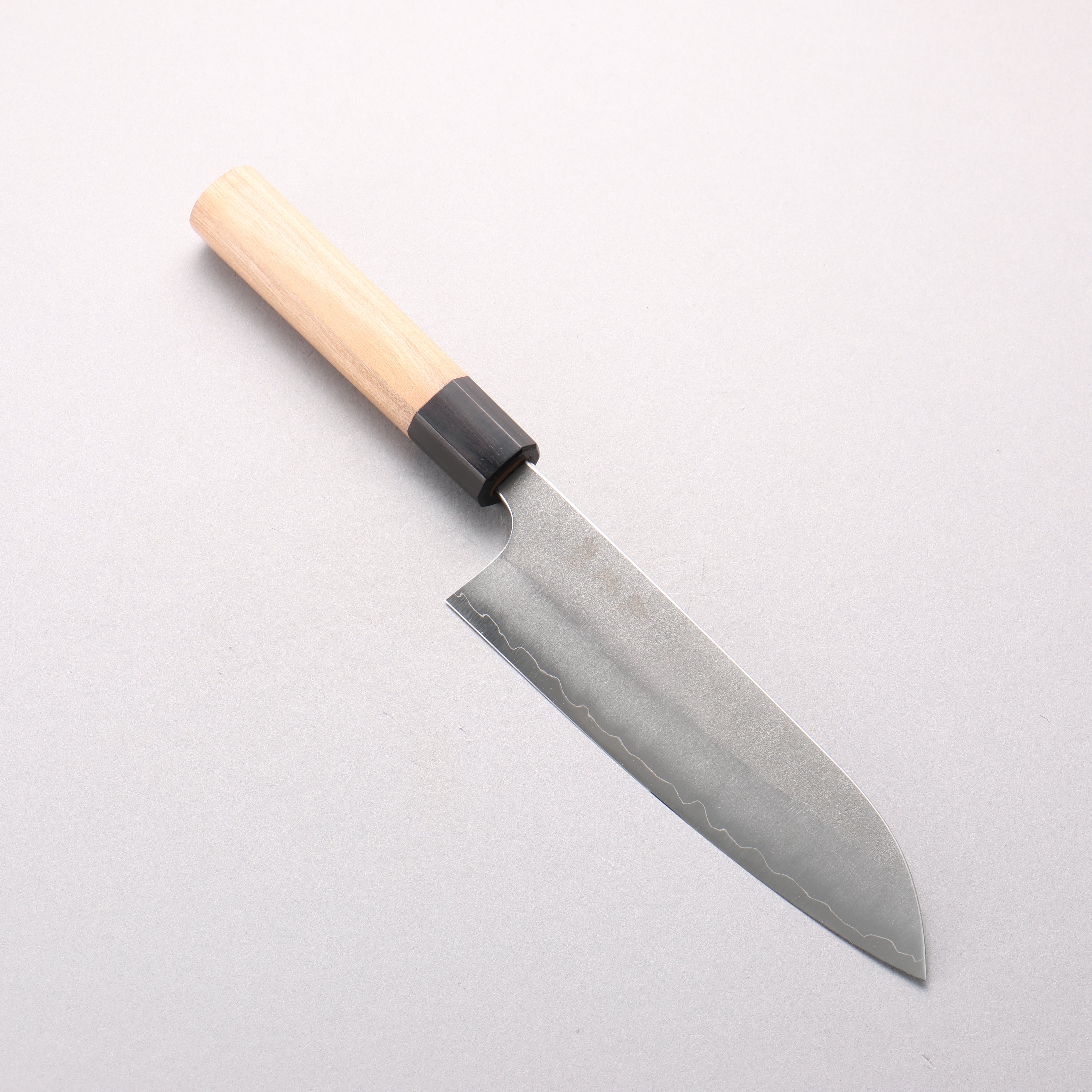 Yoshimi Kato Silver Steel No.3 Nashiji Santoku 170mm Octagonal Cherry Wood Handle - Seisuke Knife