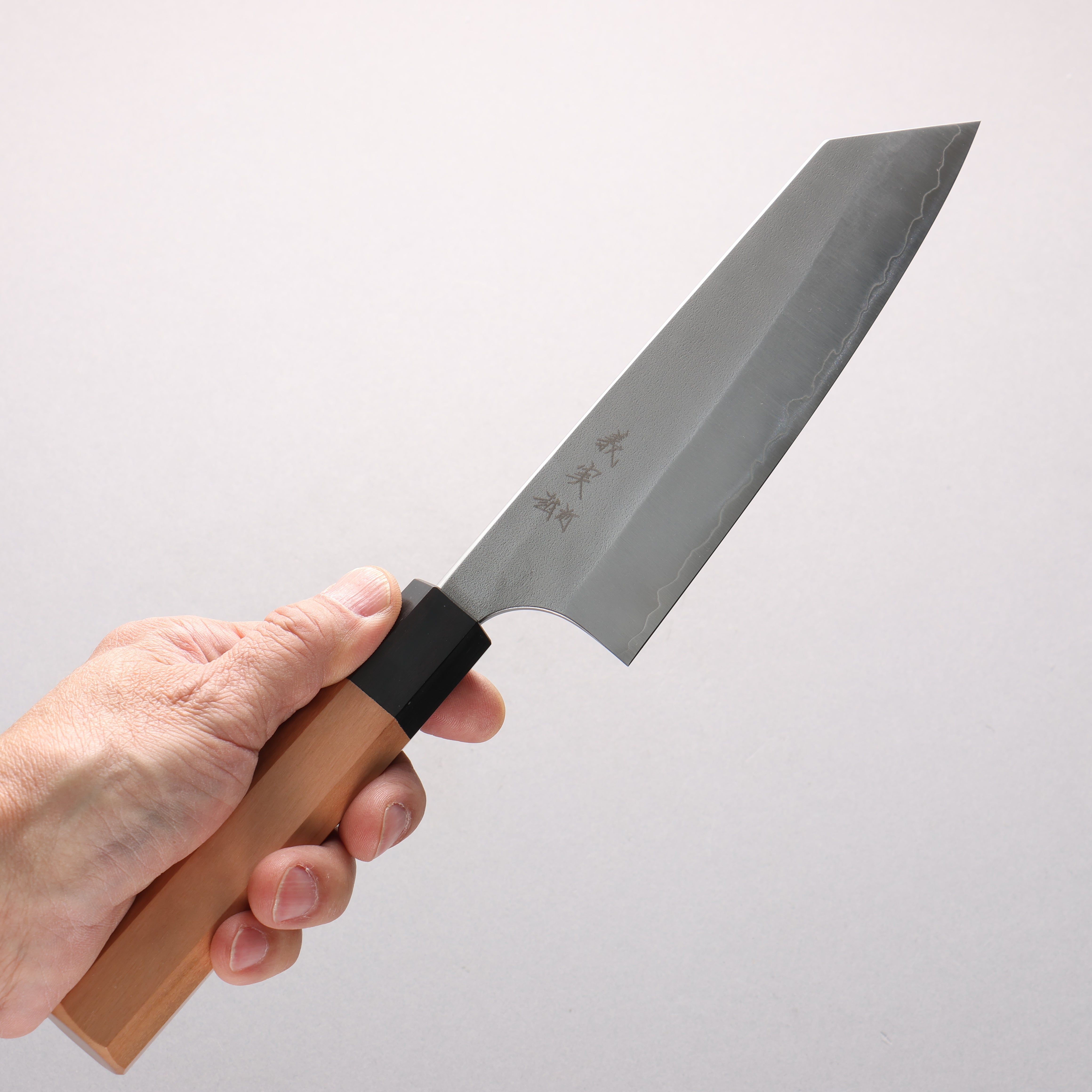 Yoshimi Kato Silver Steel No.3 Nashiji Bunka 170mm Octagonal Cherry Wood Handle - Seisuke Knife