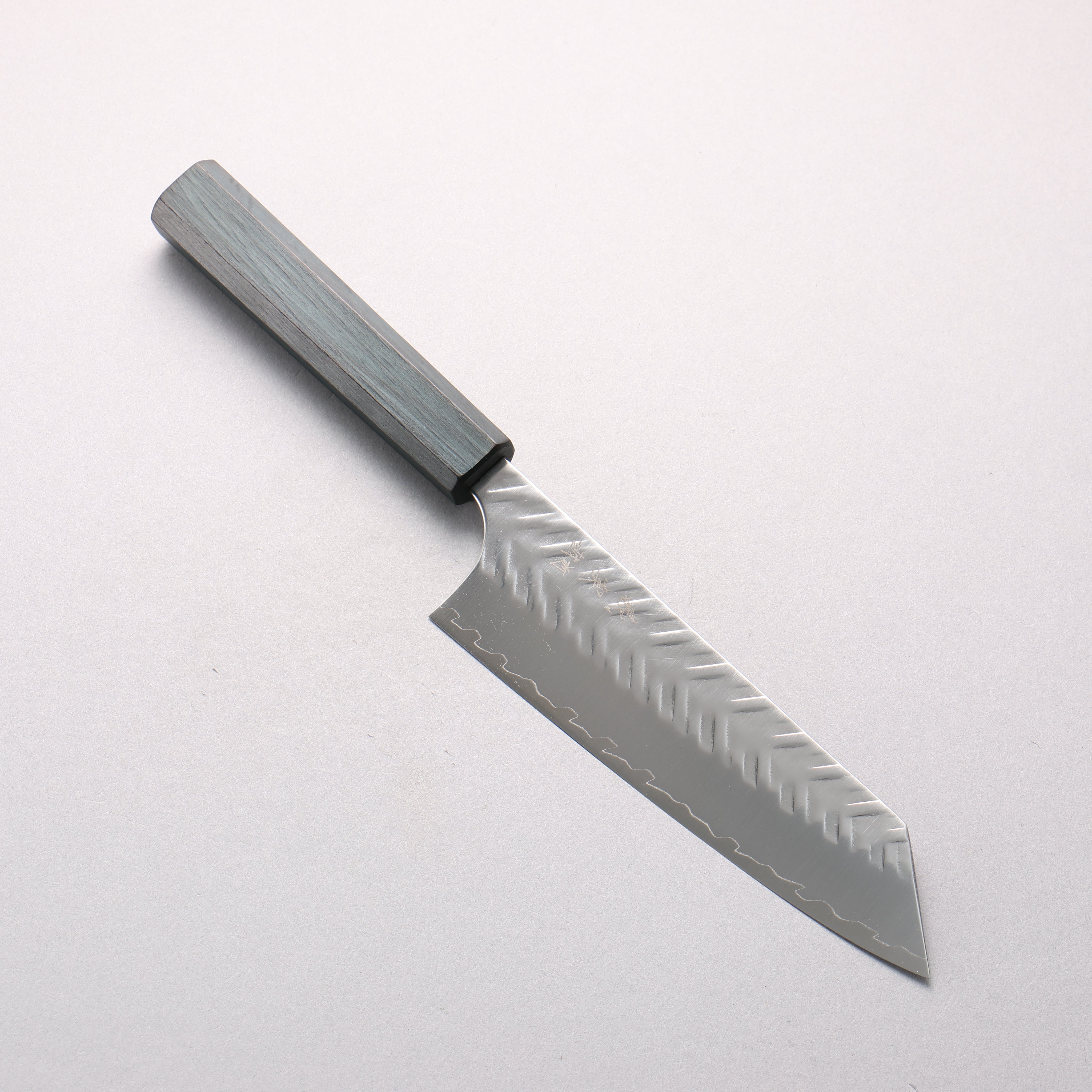 Yoshimi Kato SPG STRIX V-Hammered Bunka 170mm Indigo Dyed Oak Handle - Seisuke Knife