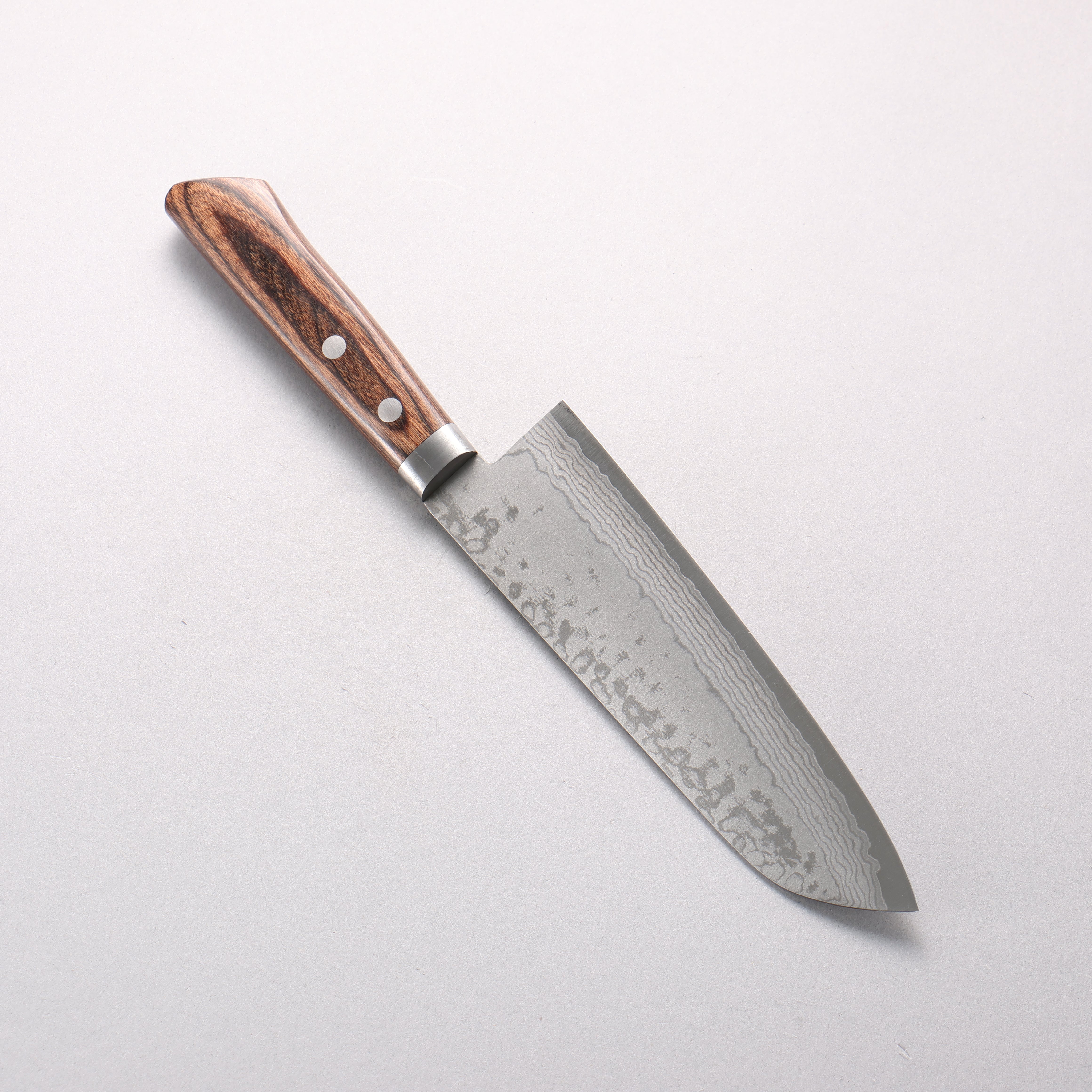 Kunihira Sairyu VG10 Damascus Santoku 170mm Scotch Pakkawood Handle - Seisuke Knife