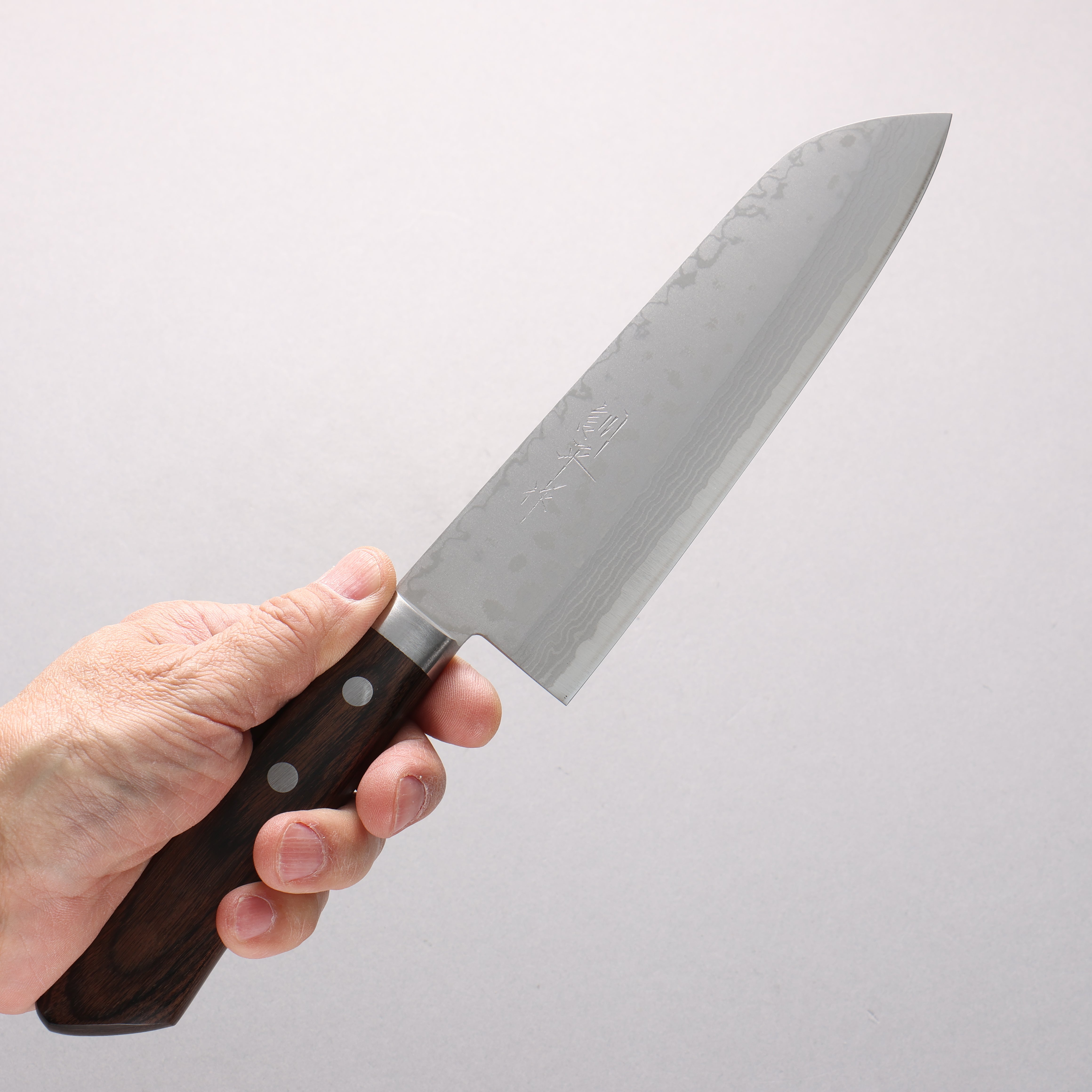 Kunihira Sairyu VG10 Damascus Santoku 170mm Scotch Pakkawood Handle - Seisuke Knife