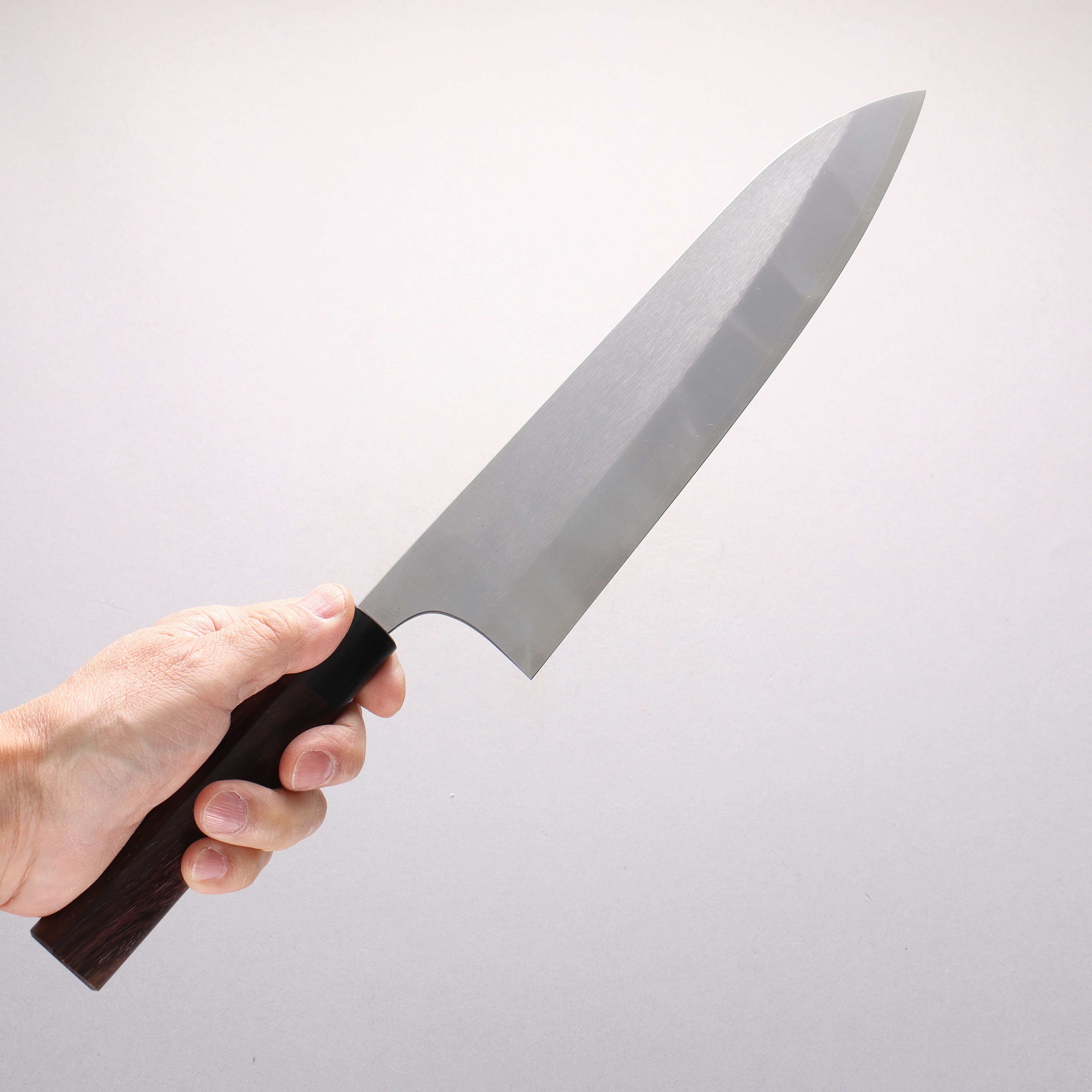 Shungo Ogata SG2 Vertical and Horizontal Hairlines Gyuto 240mm Rosewood Handle - Seisuke Knife