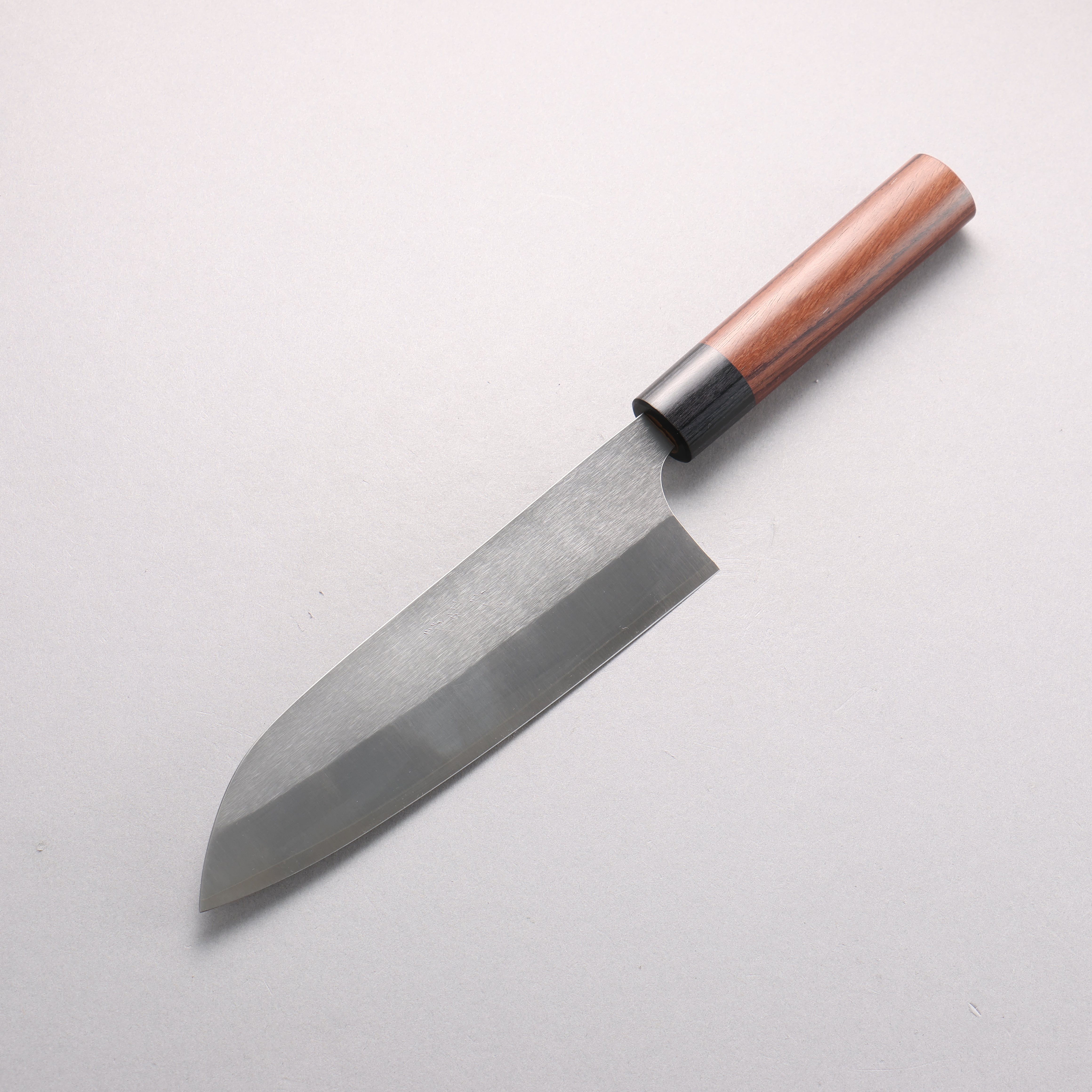 Shungo Ogata SG2 Vertical and Horizontal Hairlines Santoku 180mm Rosewood Handle - Seisuke Knife
