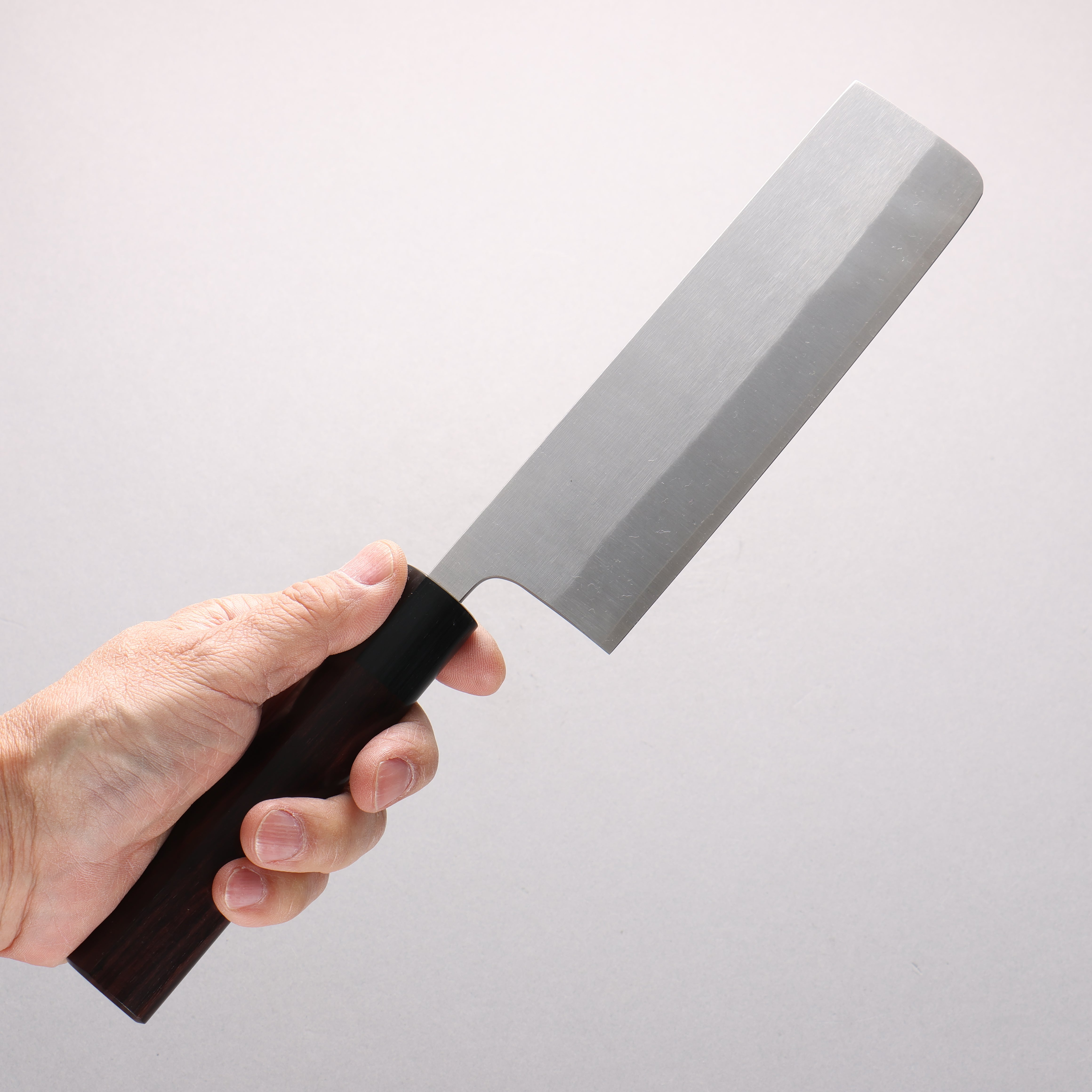 Shungo Ogata SG2 Vertical and Horizontal Hairlines Nakiri 170mm Rosewood Handle - Seisuke Knife