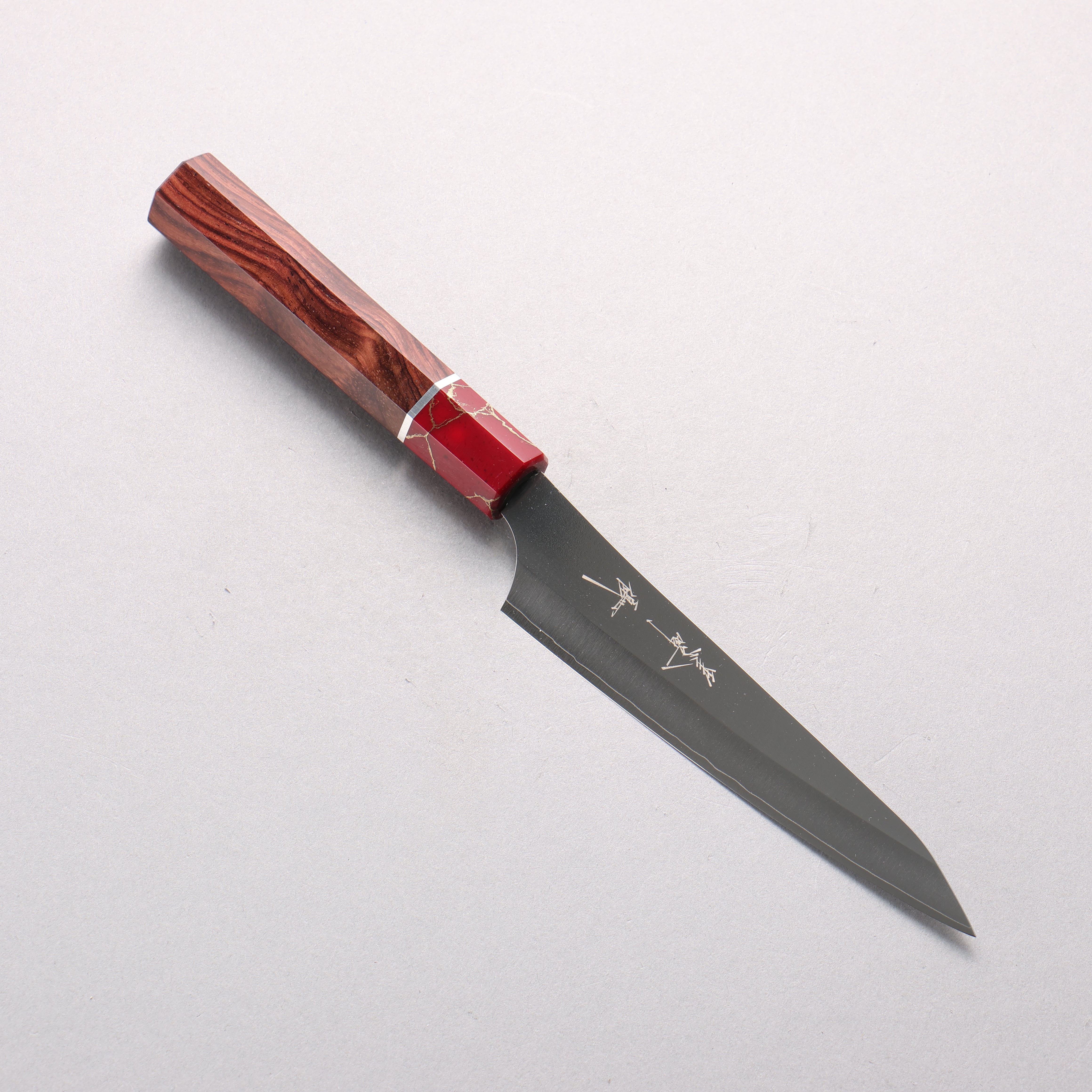 Yu Kurosaki New Gekko VG-XEOS Petty-Utility 130mm Shitan & Green Pakkawood Handle - Seisuke Knife