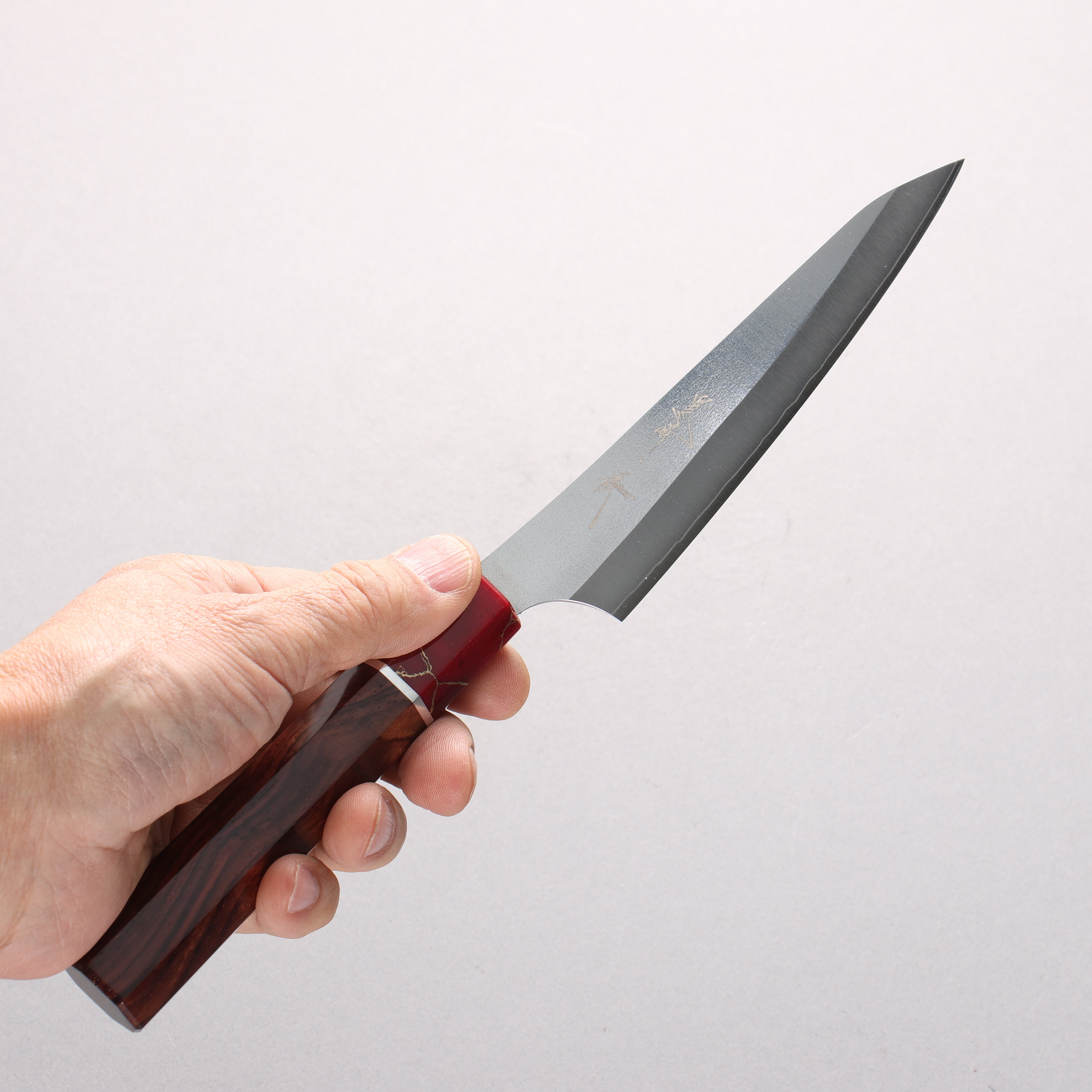 Yu Kurosaki New Gekko VG-XEOS Petty-Utility 130mm Shitan & Green Pakkawood Handle - Seisuke Knife