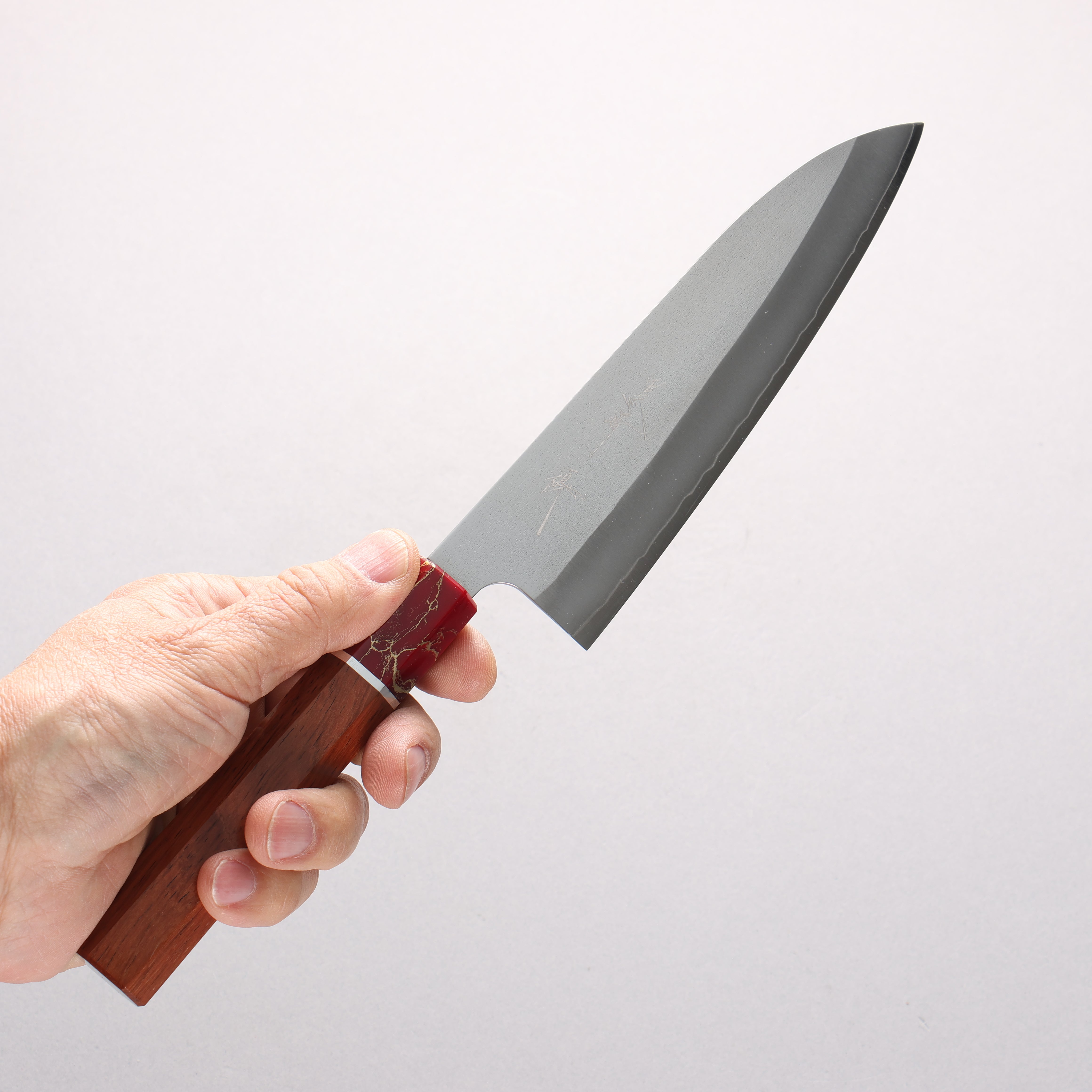 Yu Kurosaki New Gekko VG-XEOS Small Santoku 150mm Rosewood (Ferrule: Red Turquoise) Handle - Seisuke Knife