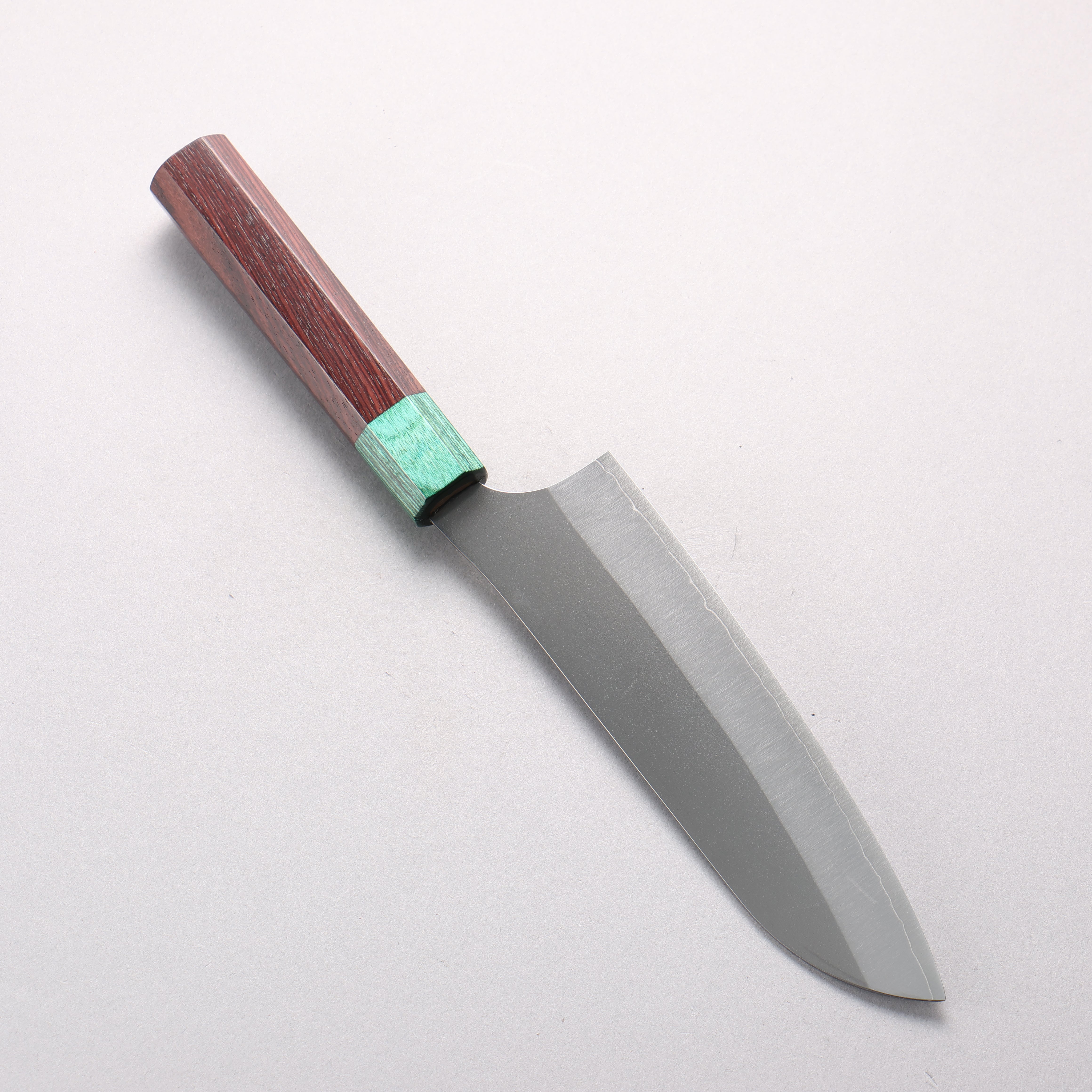 Yu Kurosaki New Gekko VG-XEOS Santoku 170mm Rosewood & Green Pakkawood Handle - Seisuke Knife