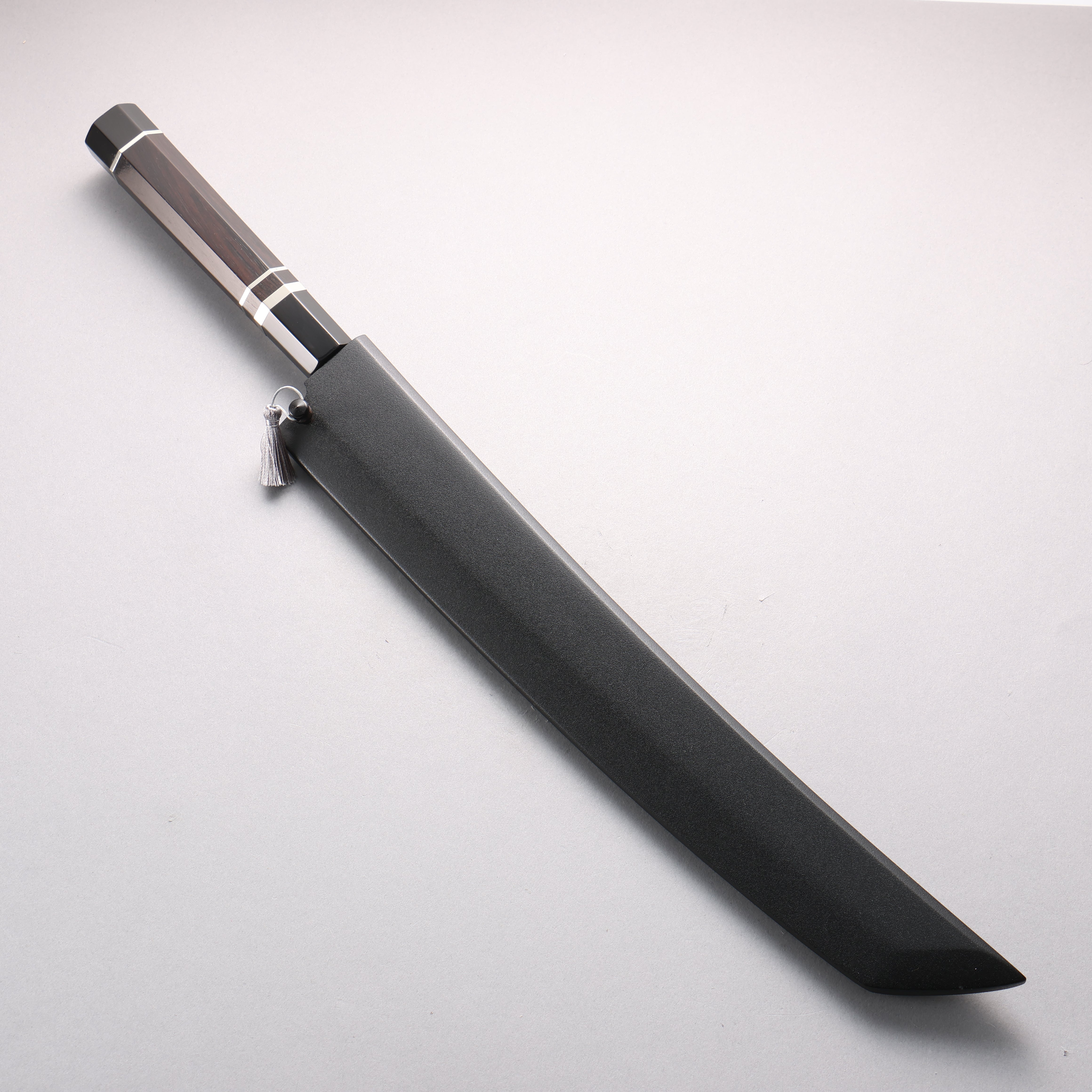 Yu Kurosaki SG2 Mirrored Finish Sakimaru Yanagiba 330mm Ebony Wood (with 3 Silver Rings) Handle with Sheath - Seisuke Knife
