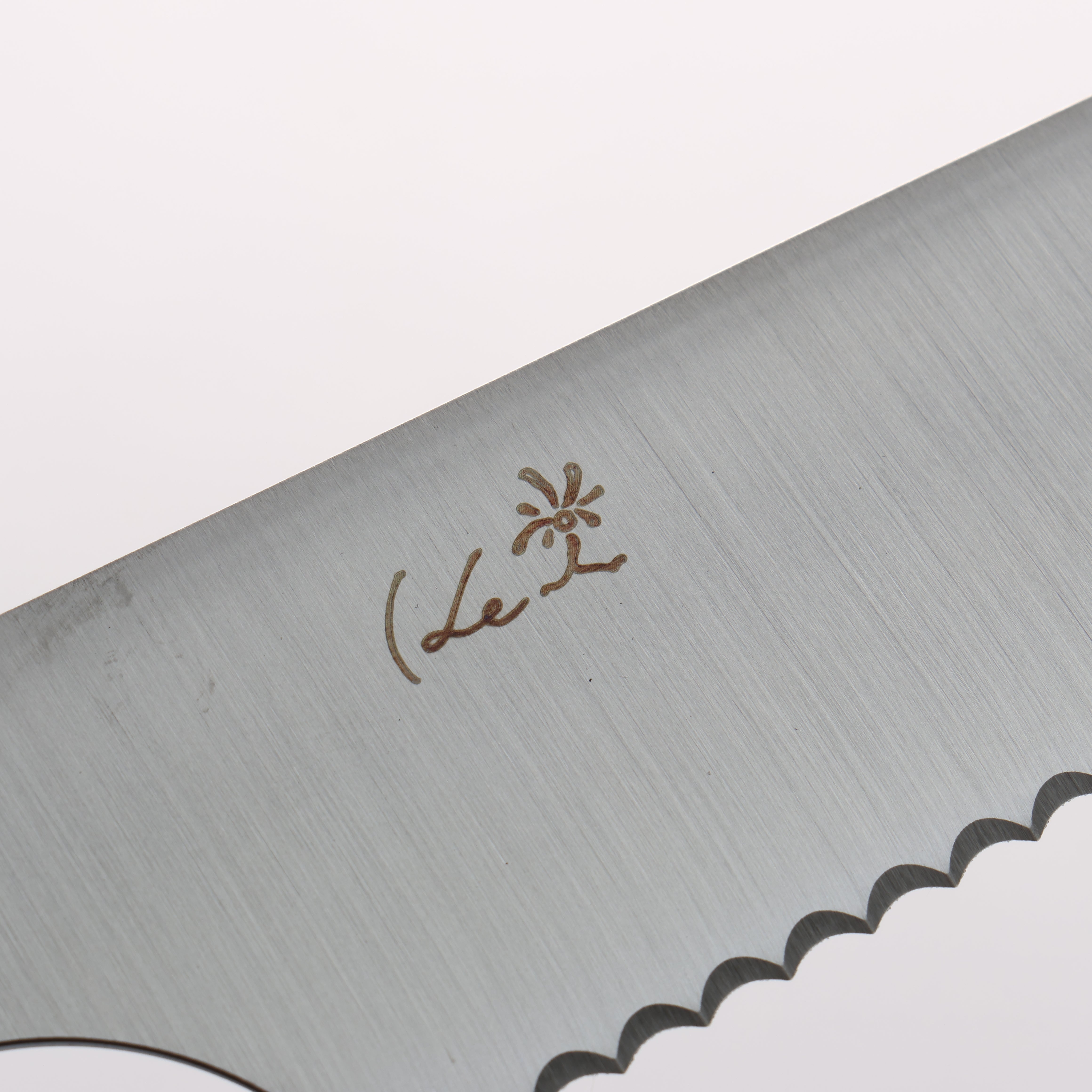 Kei Stainless Steel Bread Slicer 240mm Olive Wood Handle - Seisuke Knife