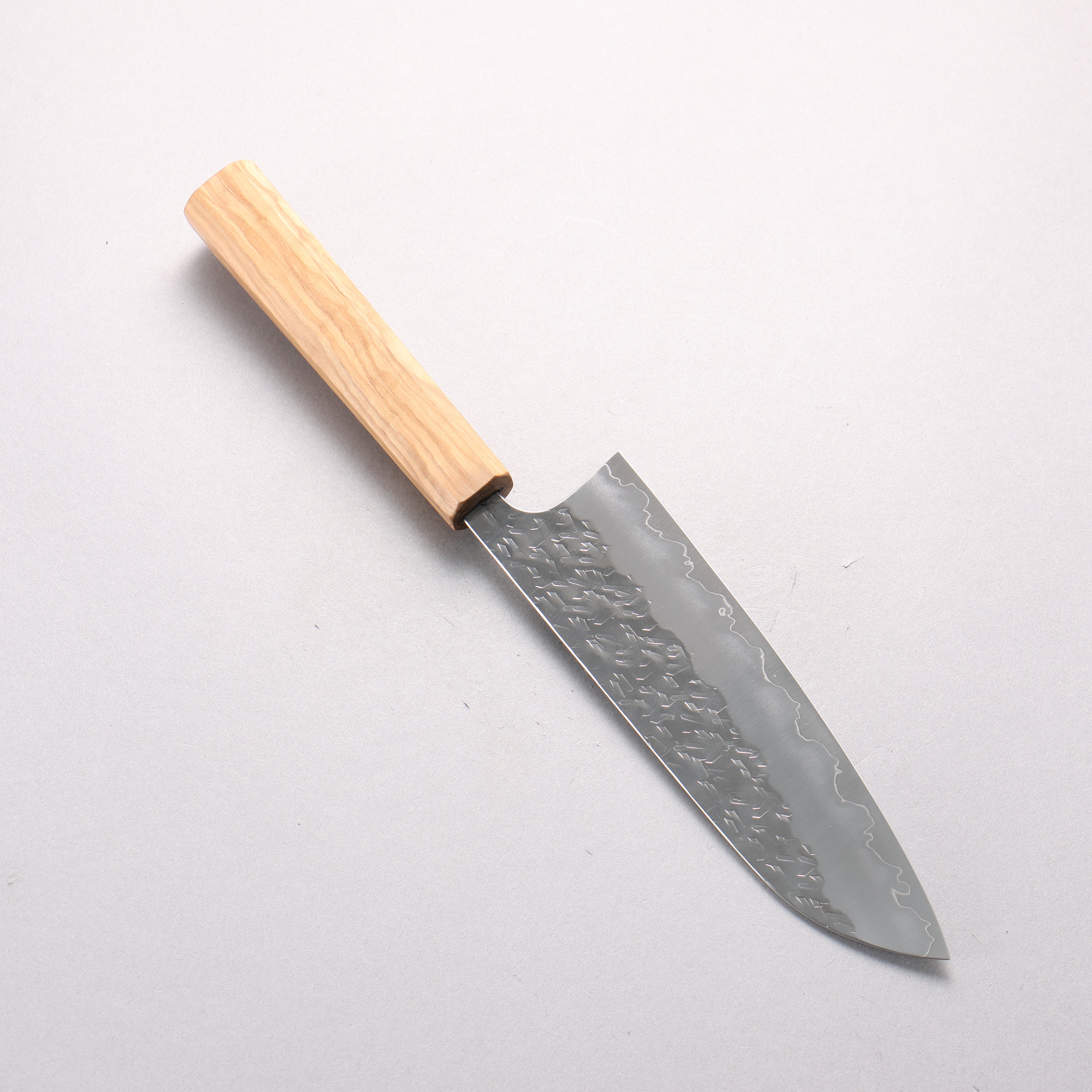 Yoshimi Kato Hyo SG2 Hammered Santoku 170mm Olive tree Handle - Seisuke Knife