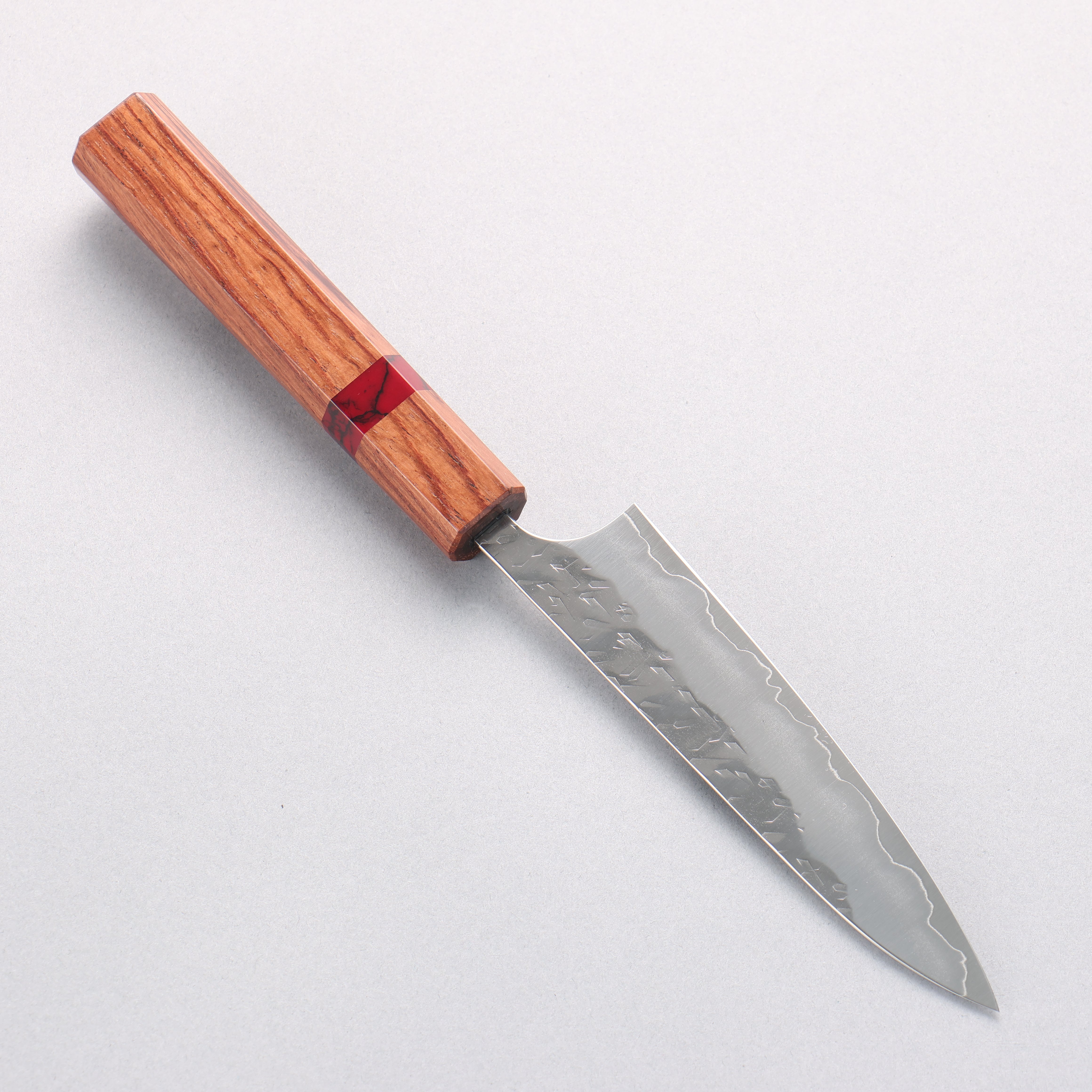 Yoshimi Kato Hyo SG2 Hammered Petty-Utility 120mm Rosewood & Red Turquoise Ring Handle - Seisuke Knife