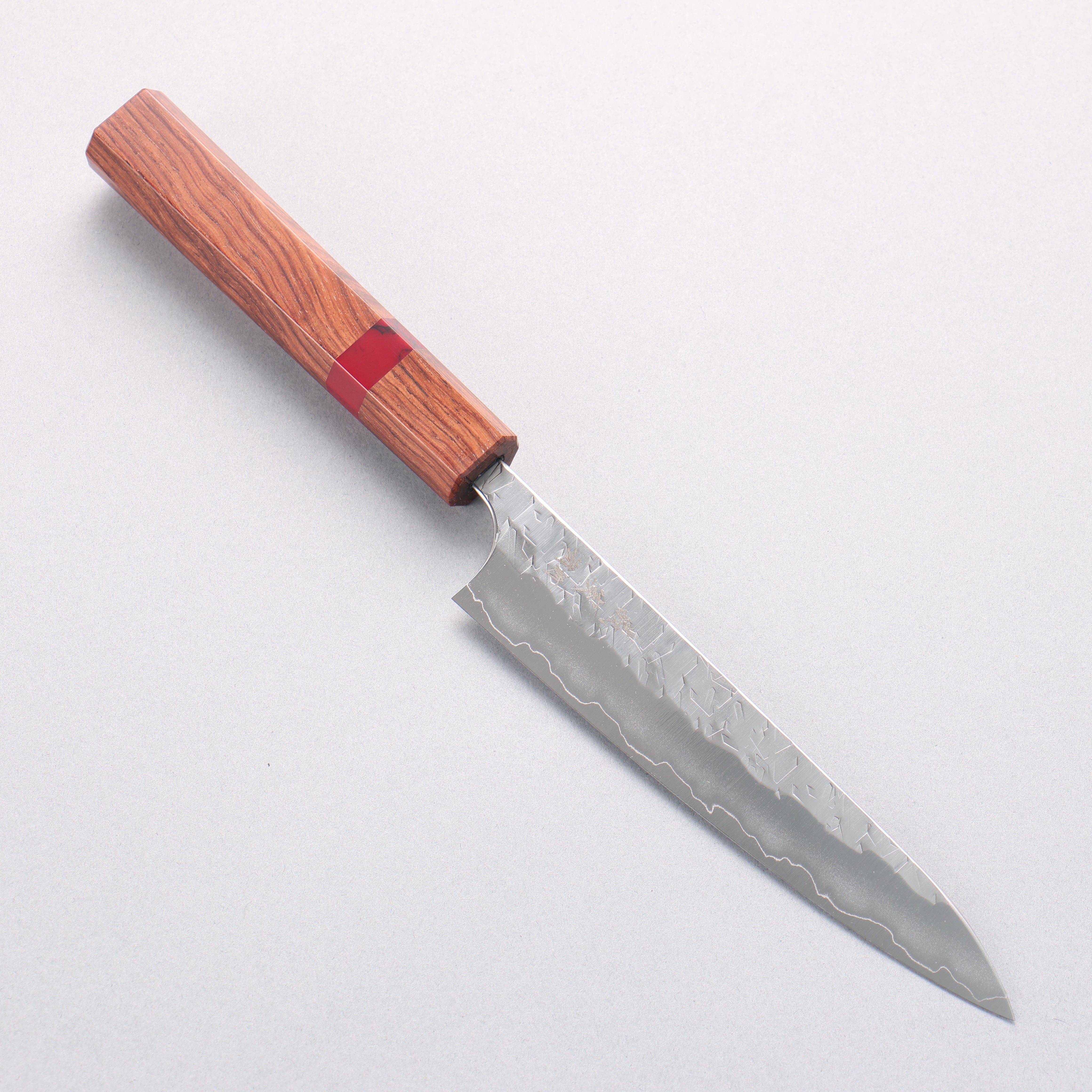 Yoshimi Kato Hyo SG2 Hammered Petty-Utility 150mm Rosewood & Red Turquoise Ring Handle - Seisuke Knife