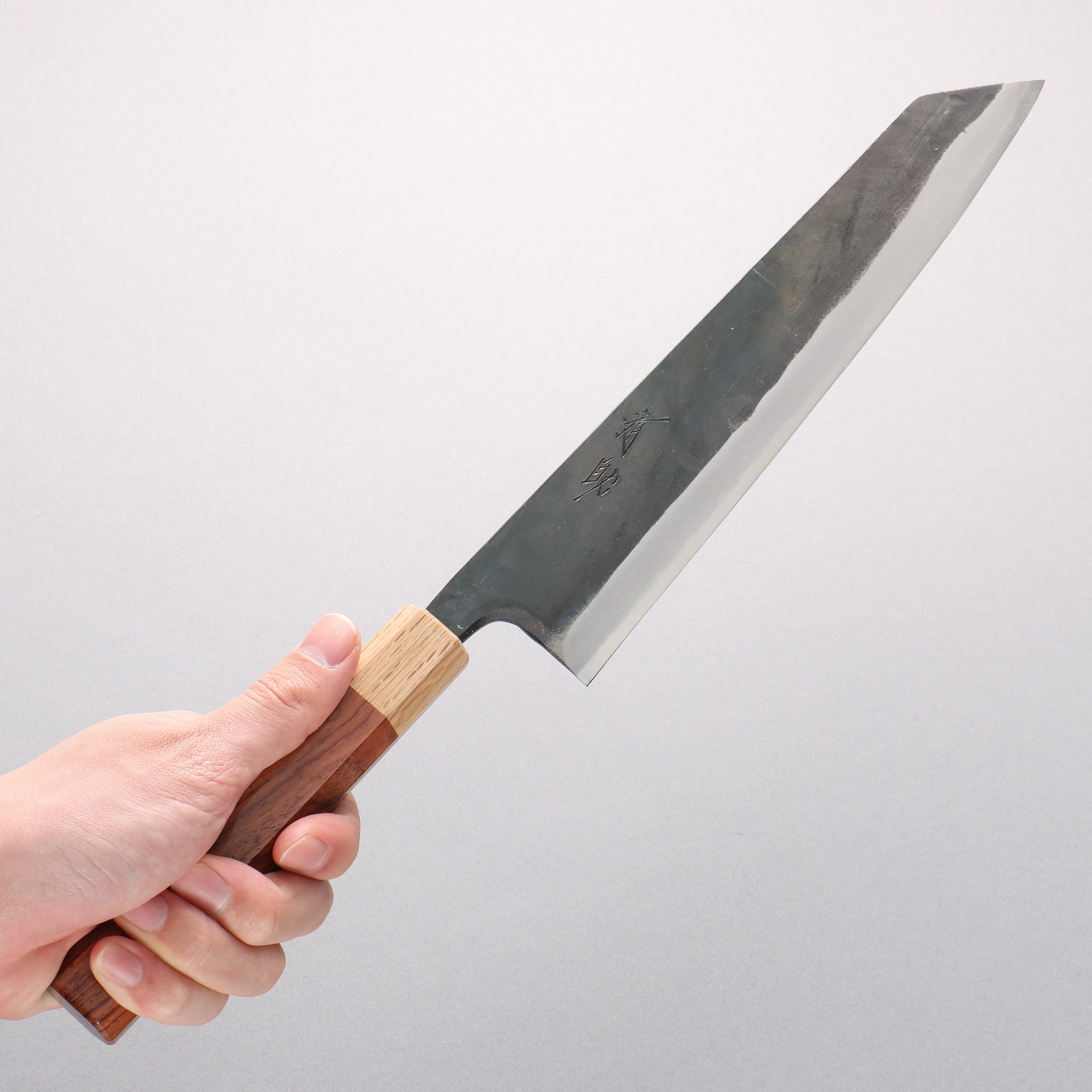 Seisuke Blue Steel No.1 Kurouchi Kiritsuke Gyuto 240mm Rosewood & Oak Handle - Seisuke Knife