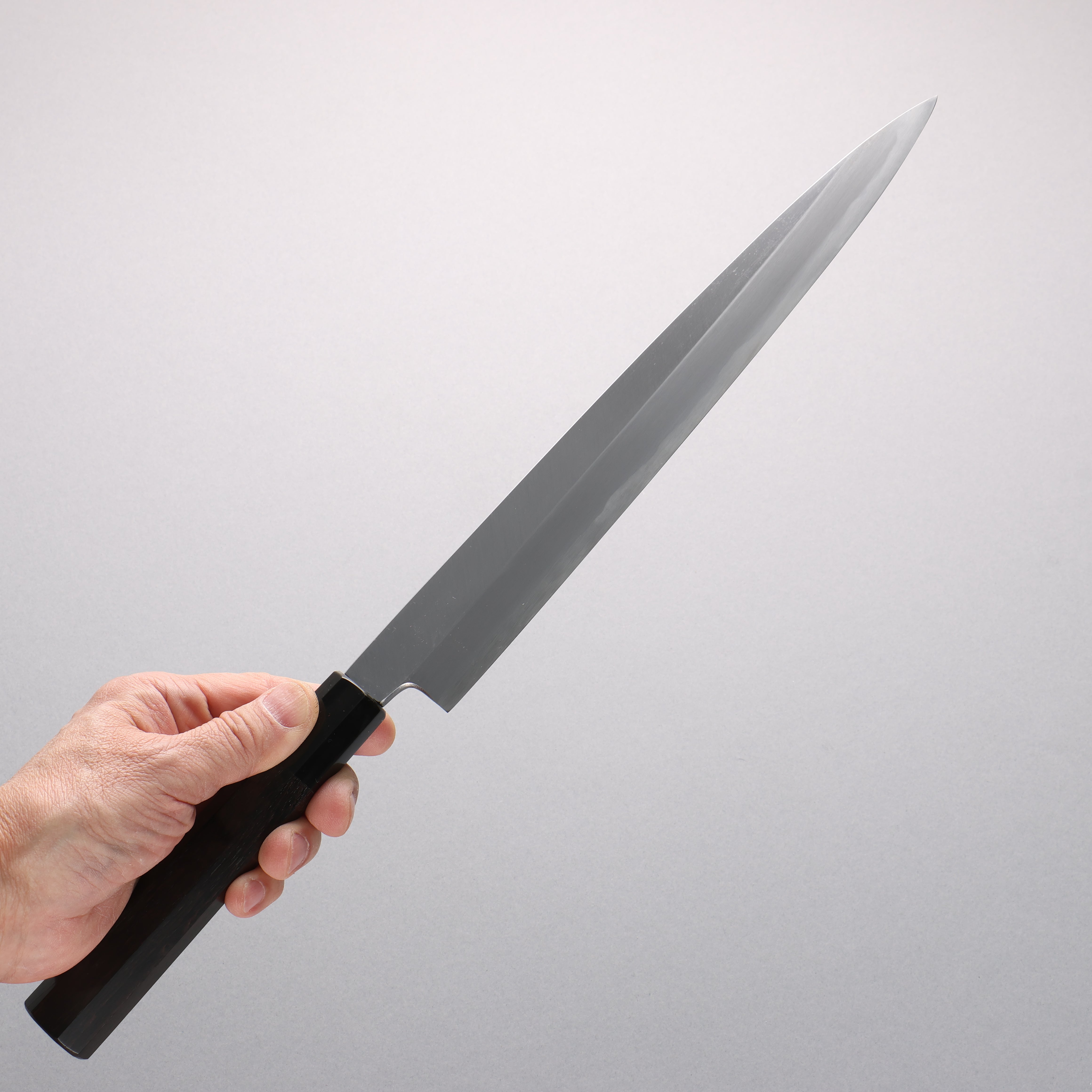 Minamoto Akitada Blue Steel No.2 Yanagiba 270mm Ebony Wood (ferrule: Black Water Buffalo Horn) Handle - Seisuke Knife