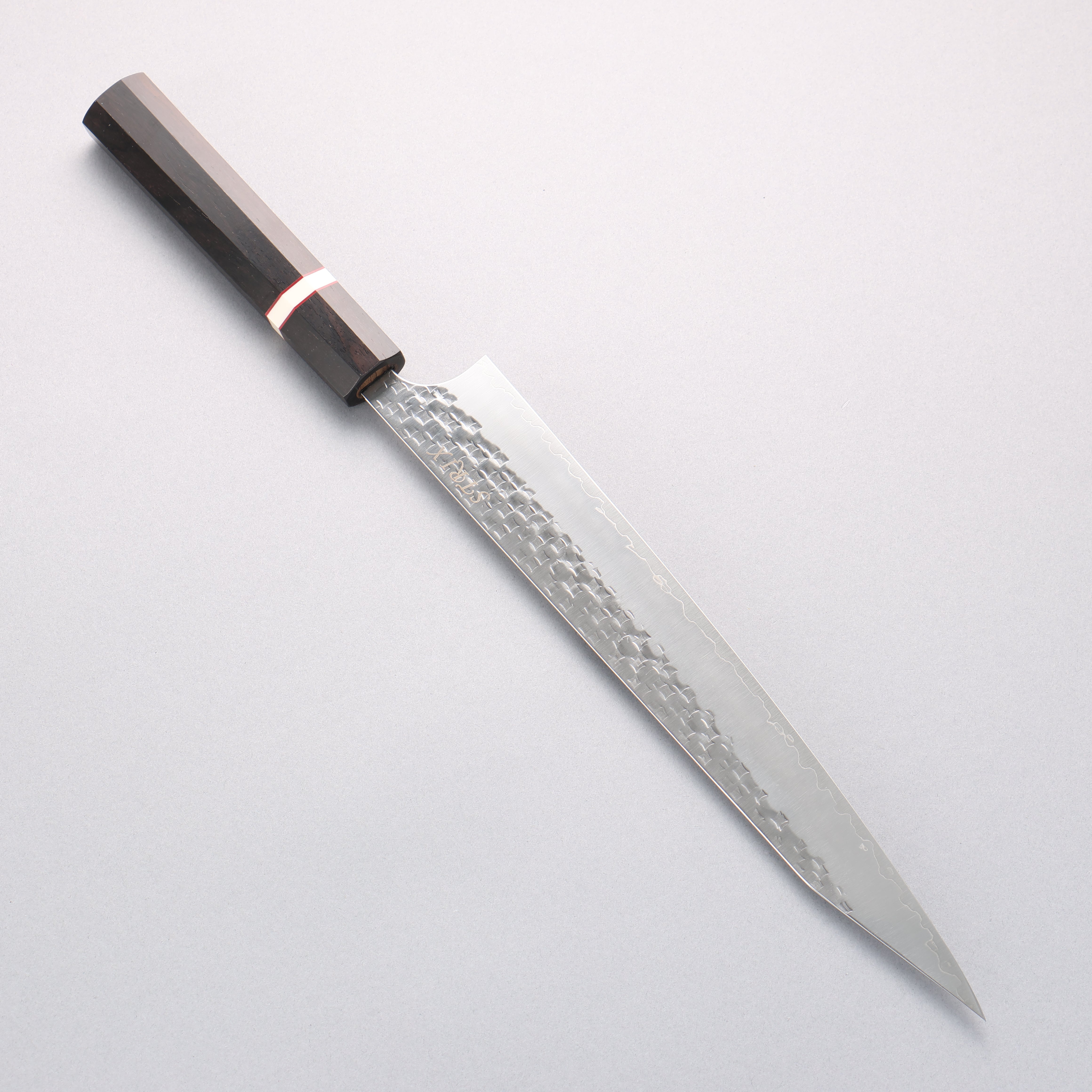 Yoshimi Kato Minamo II SPG STRIX Hammered Kiritsuke Sujihiki 270mm Ebony Wood(With White Ring) Handle - Seisuke Knife