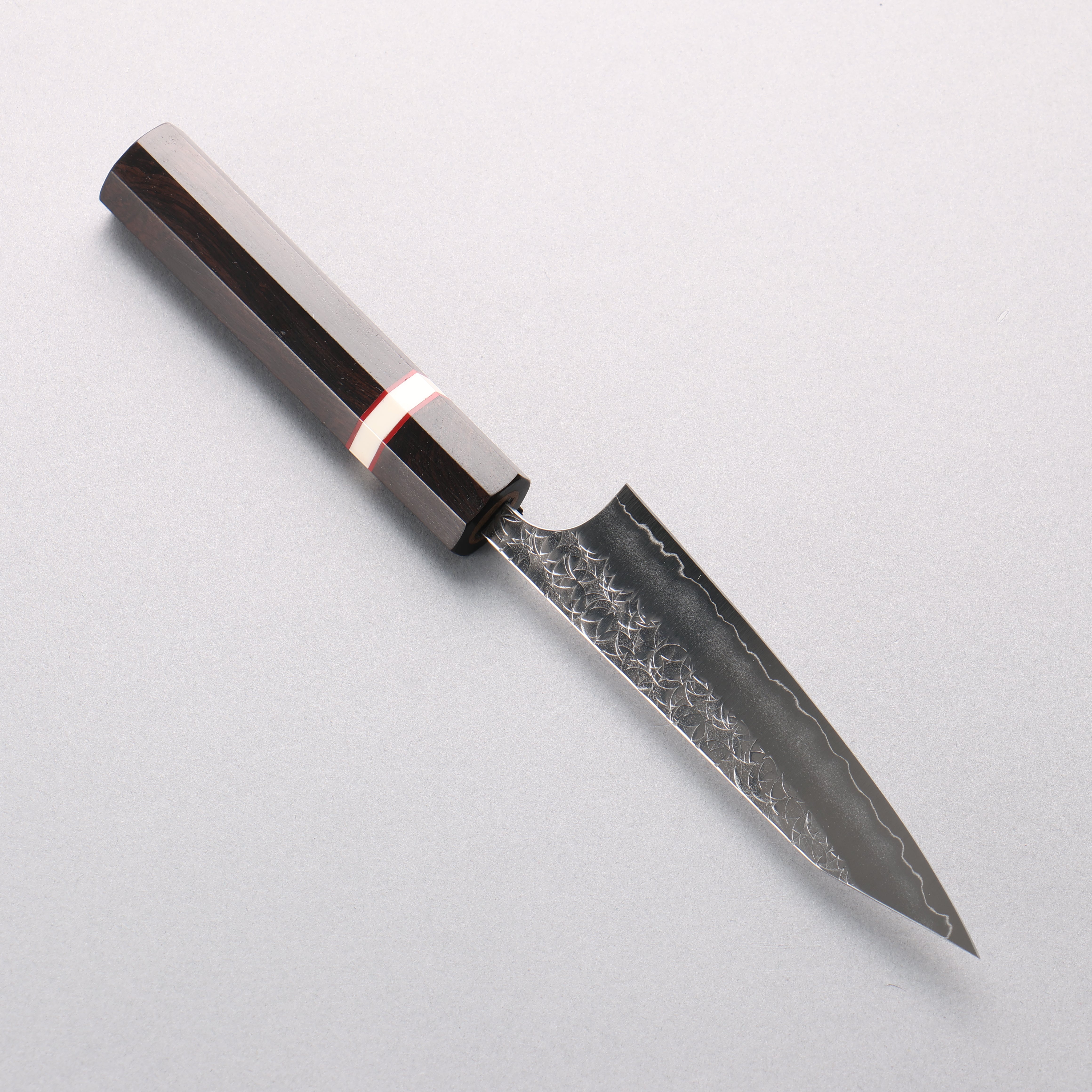 Yoshimi Kato Minamo SG2 Hammered Kiritsuke Petty-Utility 120mm Ebony Wood(With White Ring) Handle - Seisuke Knife