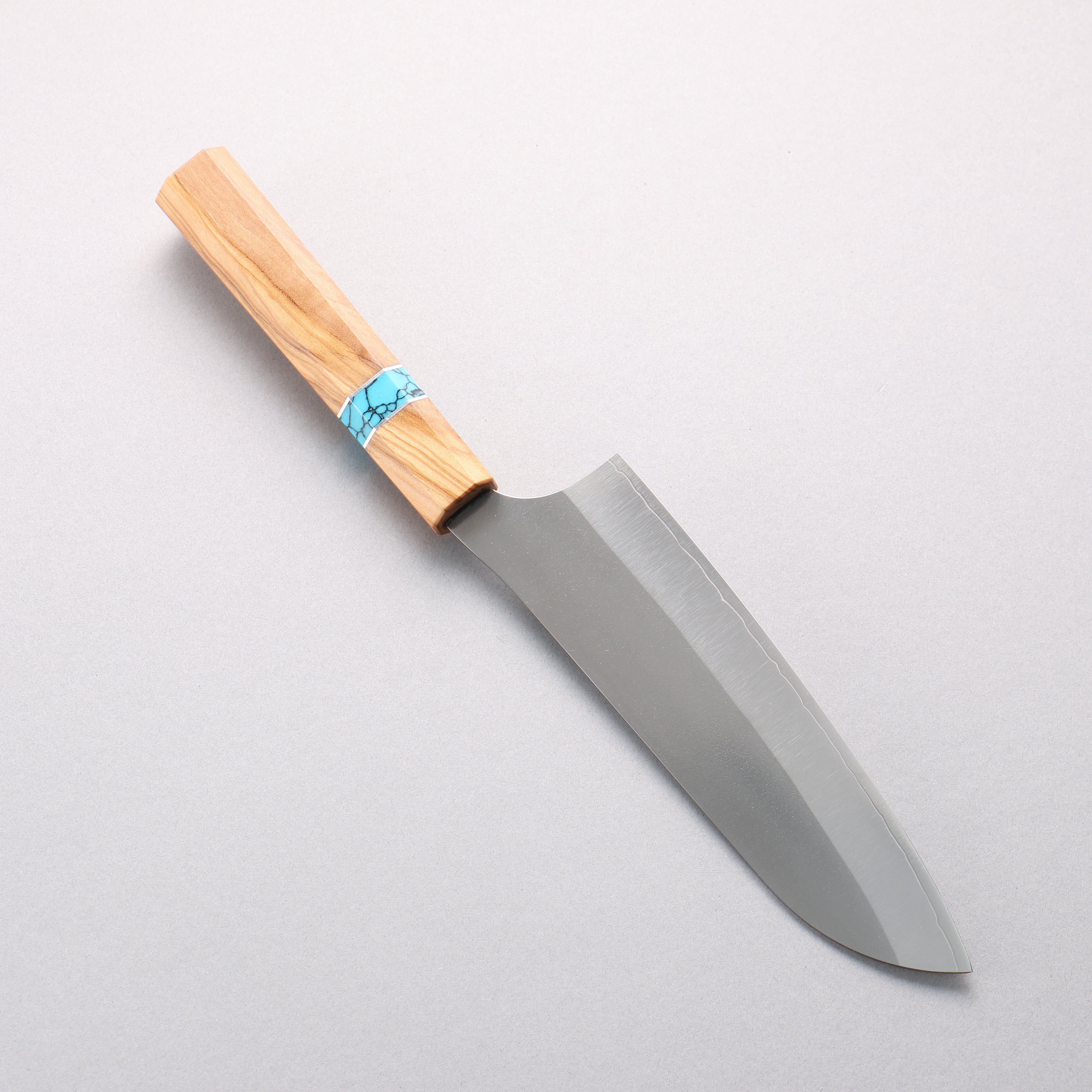 Yu Kurosaki New Gekko VG-XEOS Bunka 170mm Olive Tree & Turquoise Ring Handle - Seisuke Knife
