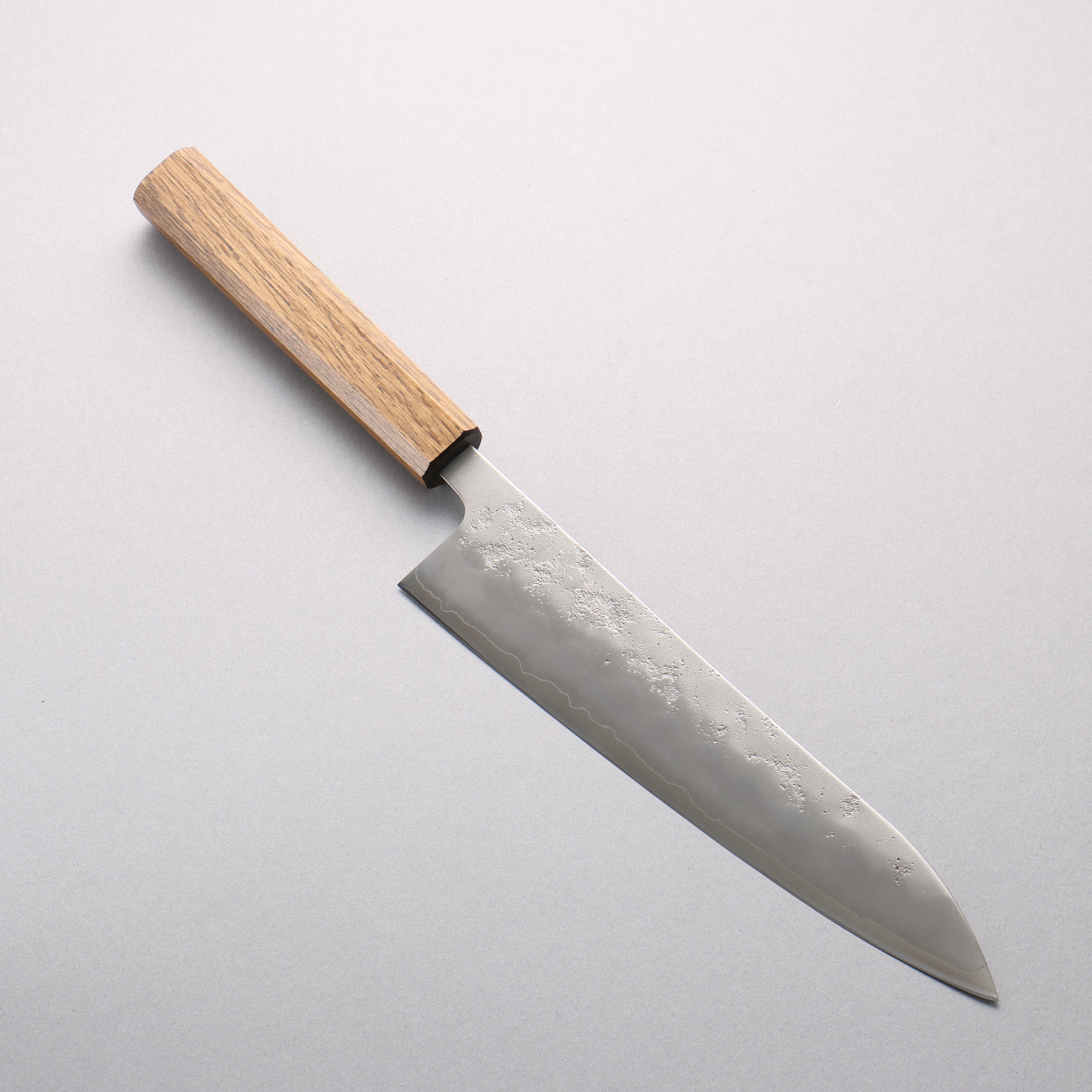 Oul Silver Steel No.3 Nashiji Gyuto 210mm Oak Handle - Seisuke Knife