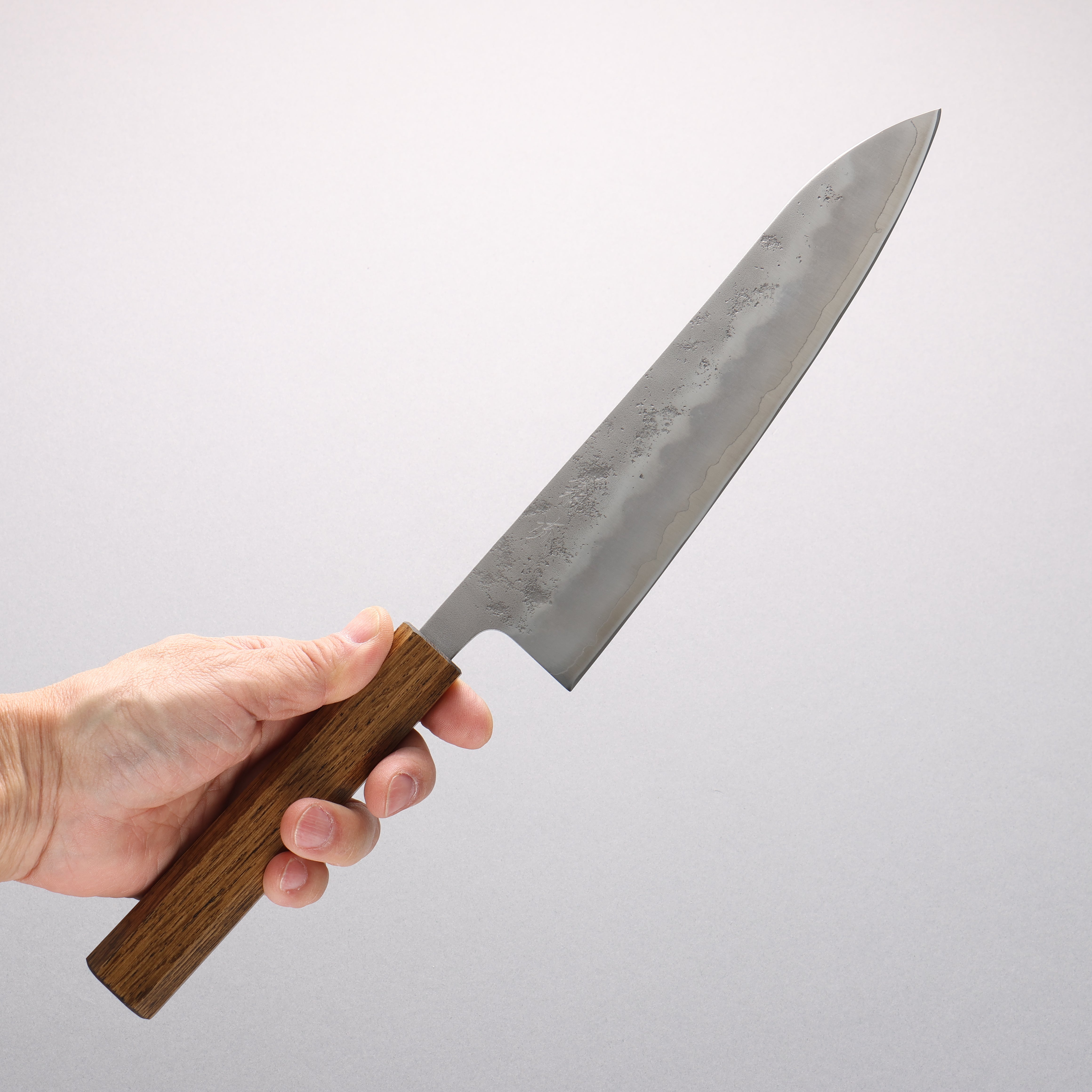 Oul Silver Steel No.3 Nashiji Gyuto 210mm Oak Handle - Seisuke Knife
