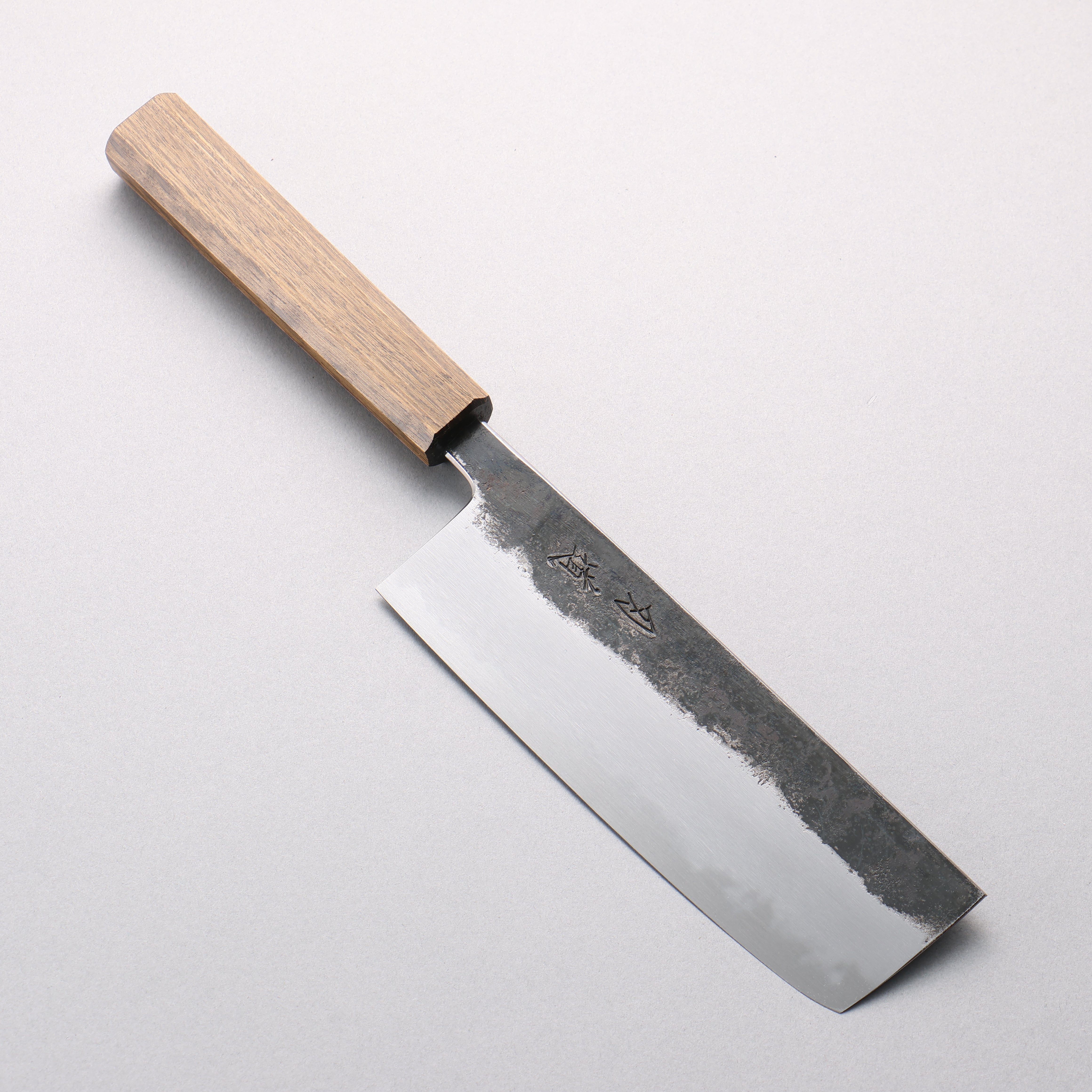 Hado Sumi White Steel No.2 Kurouchi Nakiri 165mm Oak Handle - Seisuke Knife