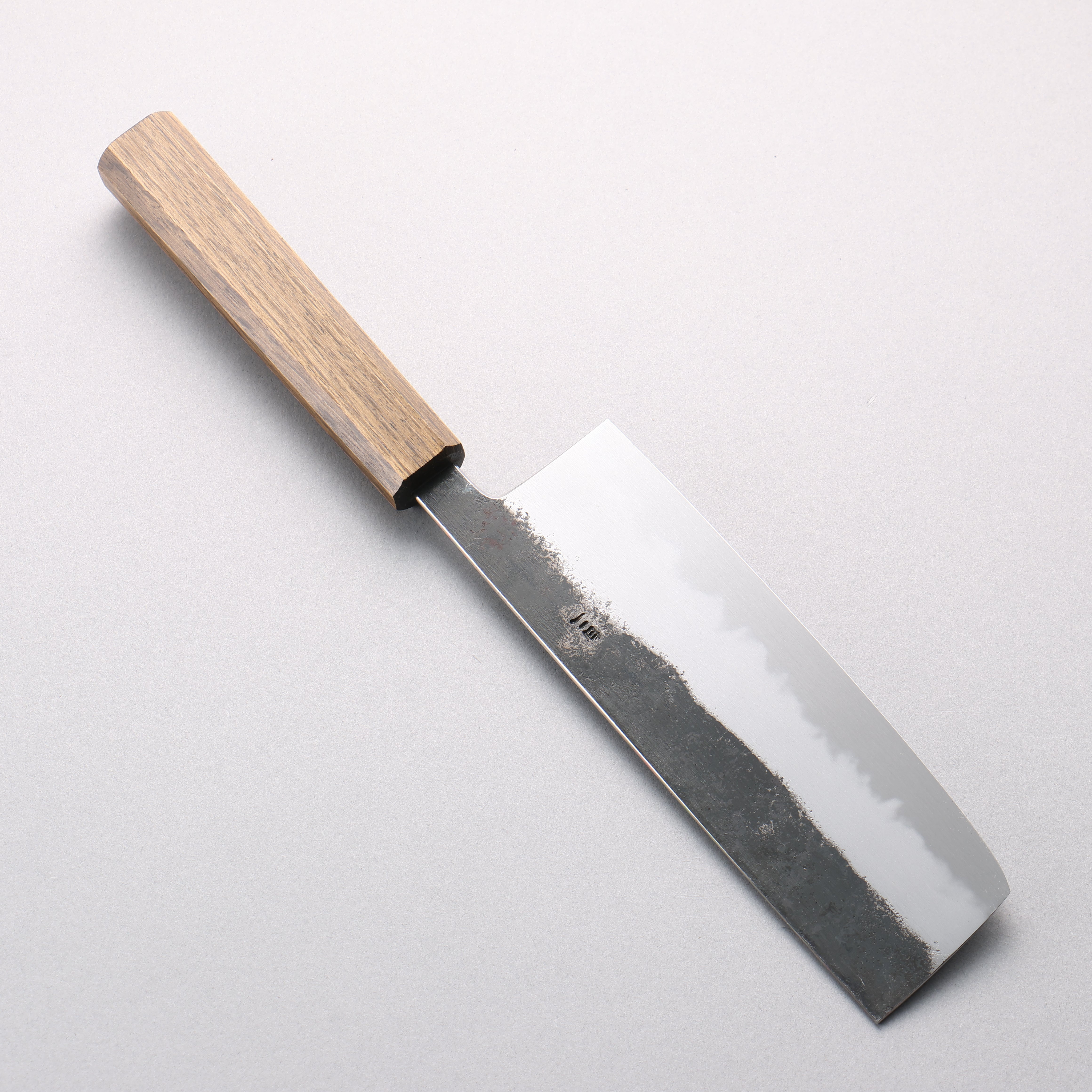 Hado Sumi White Steel No.2 Kurouchi Nakiri 165mm Oak Handle - Seisuke Knife